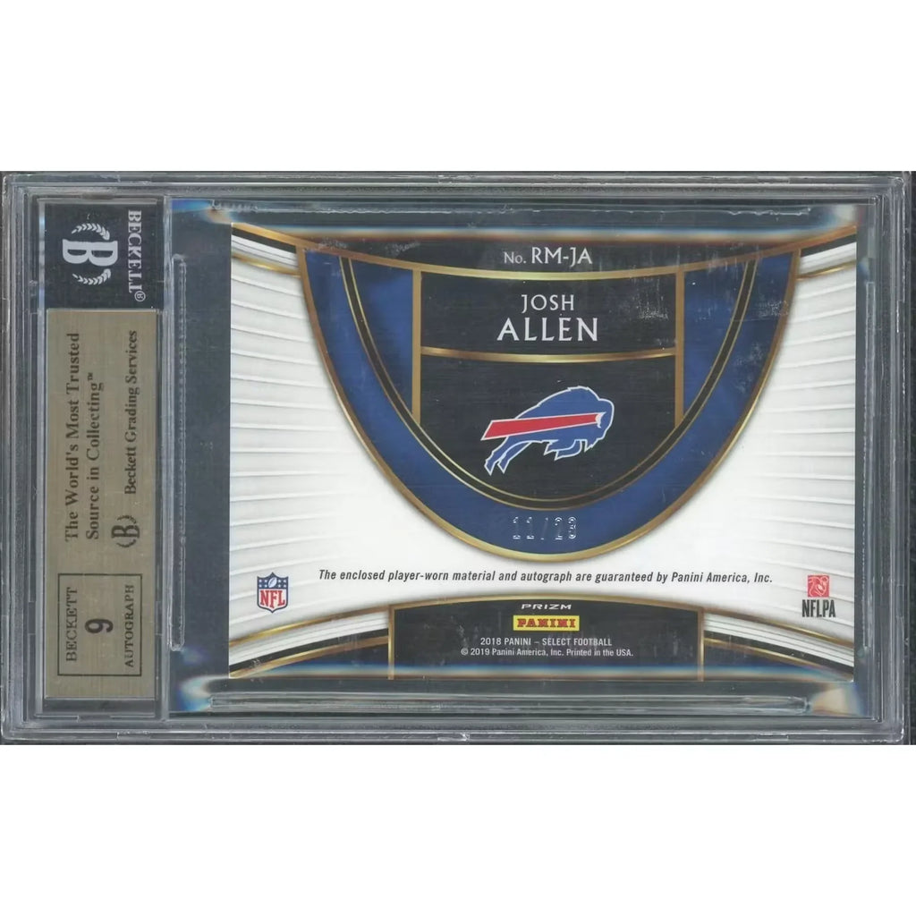 Josh Allen 2018 Panini Select Orange Pulsar Rookie Patch Auto | BGS 9.5