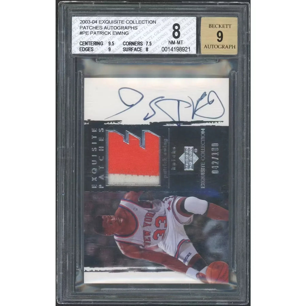 Patrick Ewing Signed Patch Card | 2003-04 Exquisite Collection
