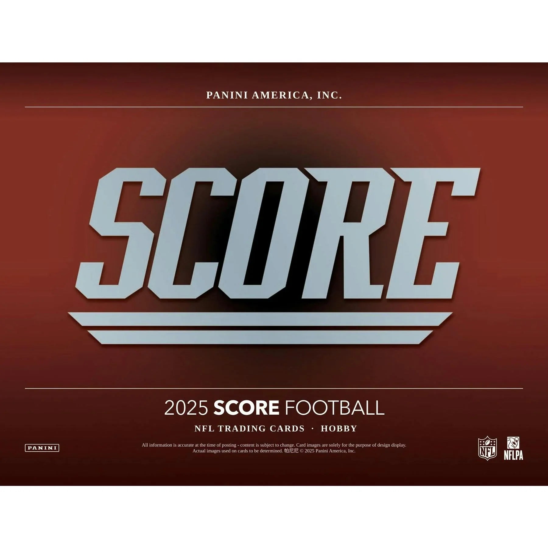 2025 Panini Score Football Hobby 12 Box Case (Ships Sealed Only) - D2