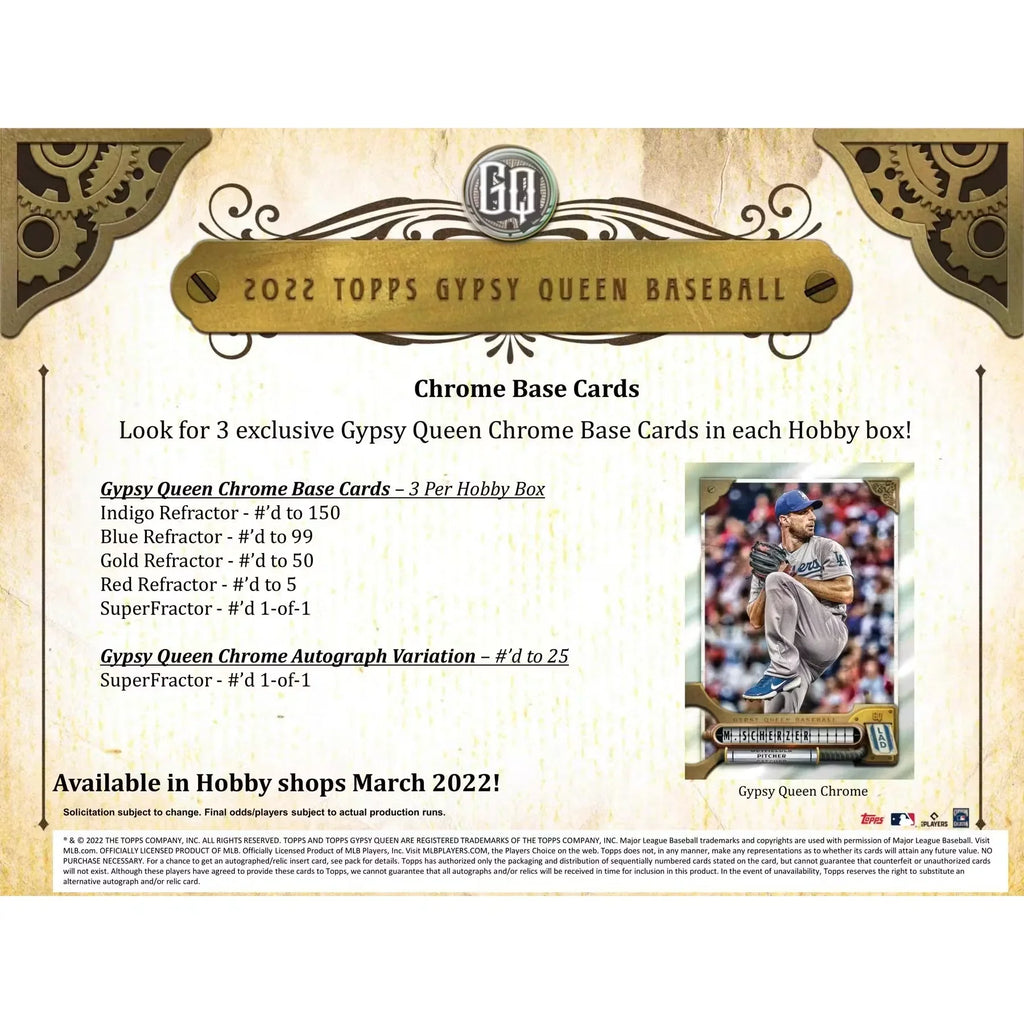 2022 Topps Gypsy Queen Baseball Hobby 10-Box Case (Ships Sealed Only) - D