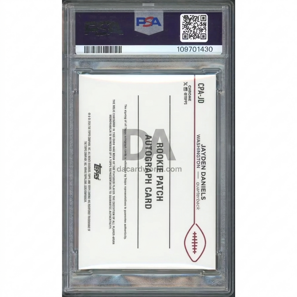 Jayden Daniels Signed 2024 Topps Chrome Superfractor Rookie Patch Auto | PSA 9