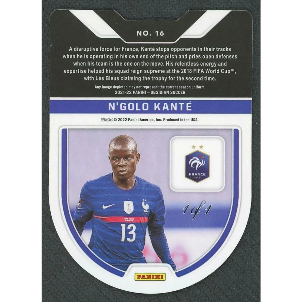 N'Golo Kante Signed 2021-22 Obsidian Card | Tunnel Vision Blue 1/1