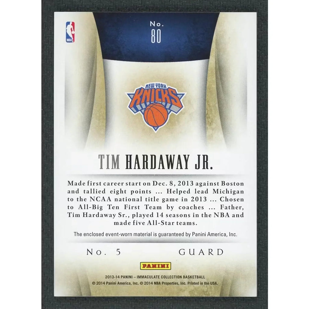 2013-14 Panini Immaculate Tim Hardaway Jr. Rookie Patches/5 #80 Jumbo