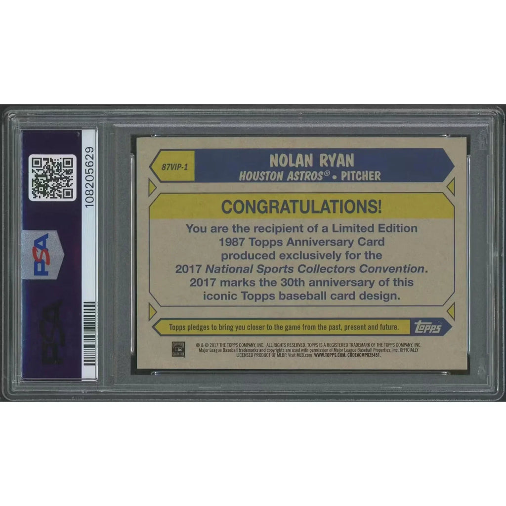 Nolan Ryan Signed 2022 Topps Archives #1 Card | PSA 8 NM-MT