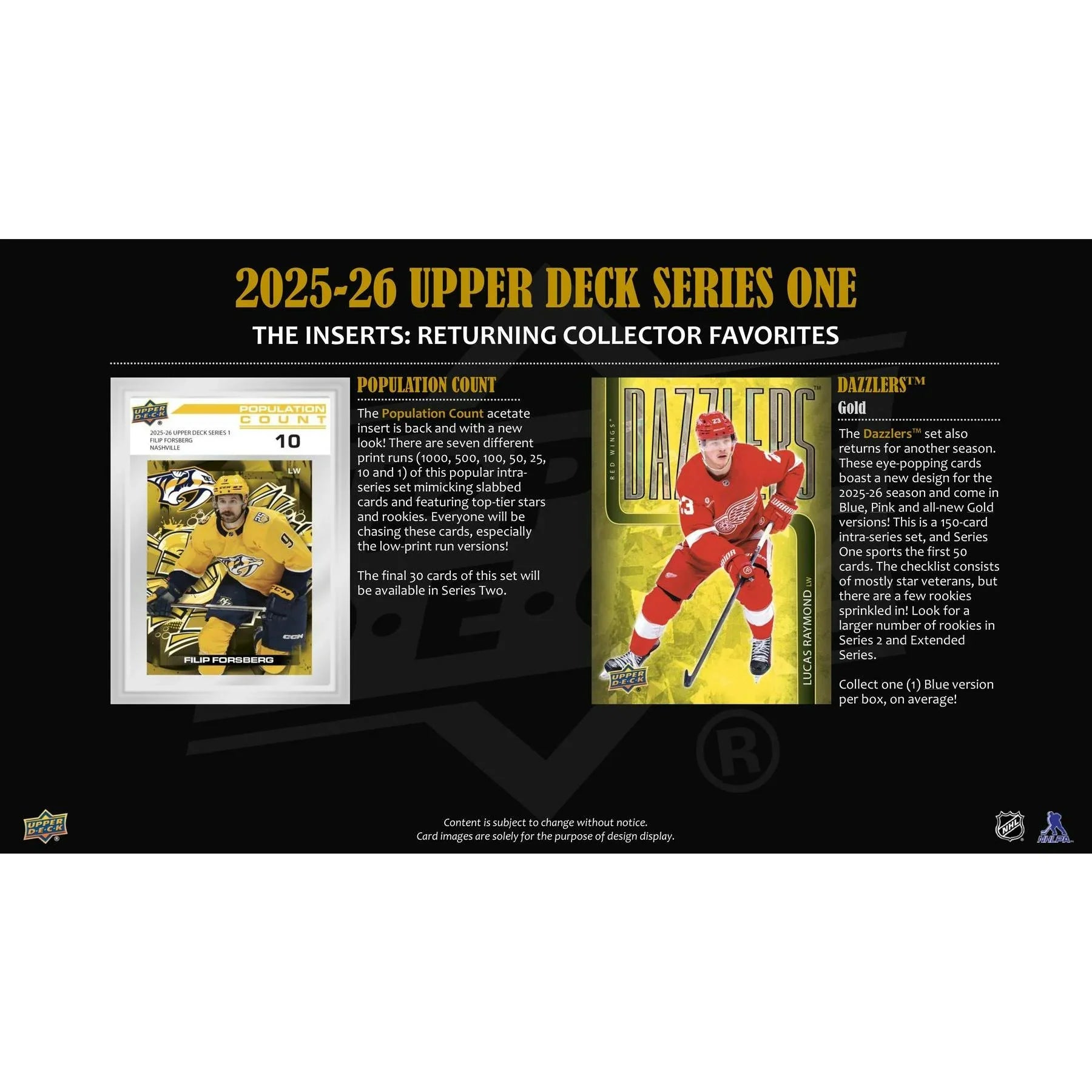 2025 26 Upper Deck Series 1 Hockey Hobby 12 Box Case (Ships Sealed Only) - D2