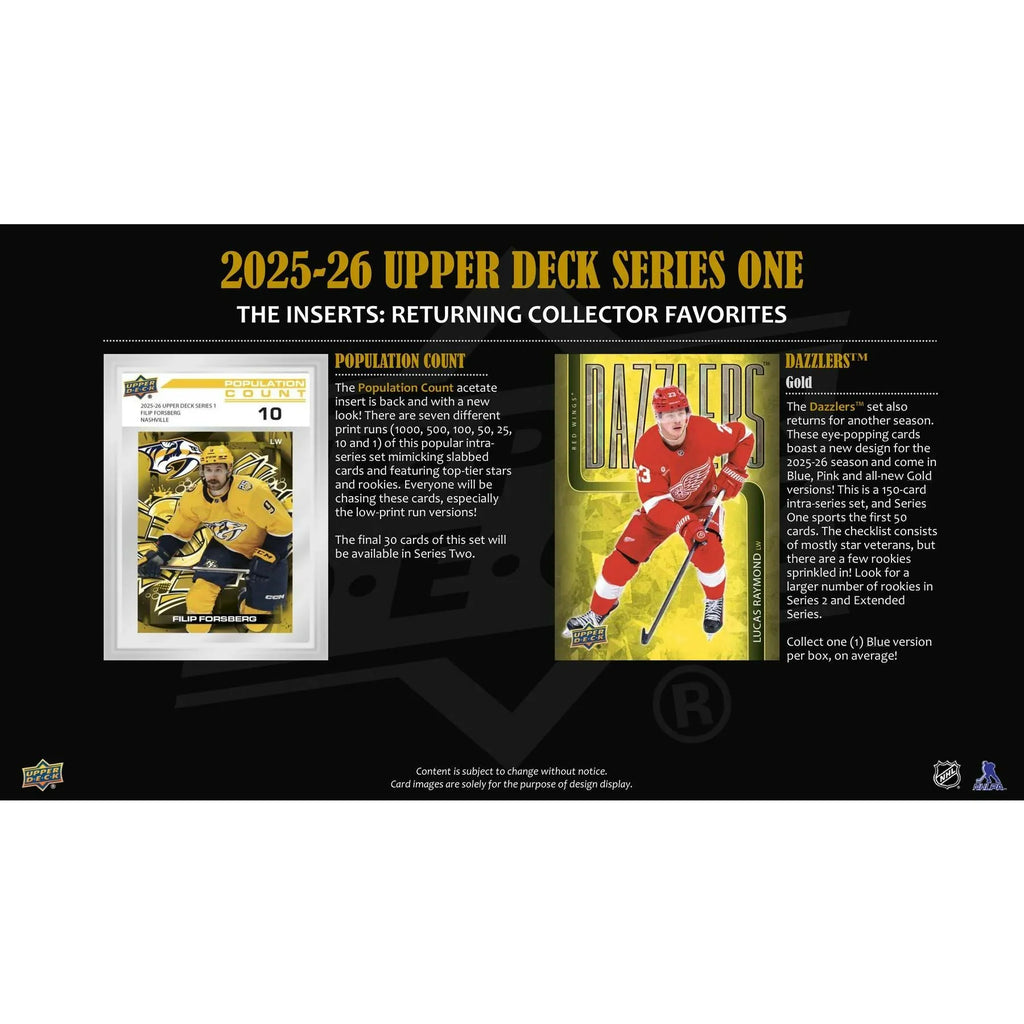 2025 26 Upper Deck Series 1 Hockey Hobby Box (Ships Sealed Only) - D