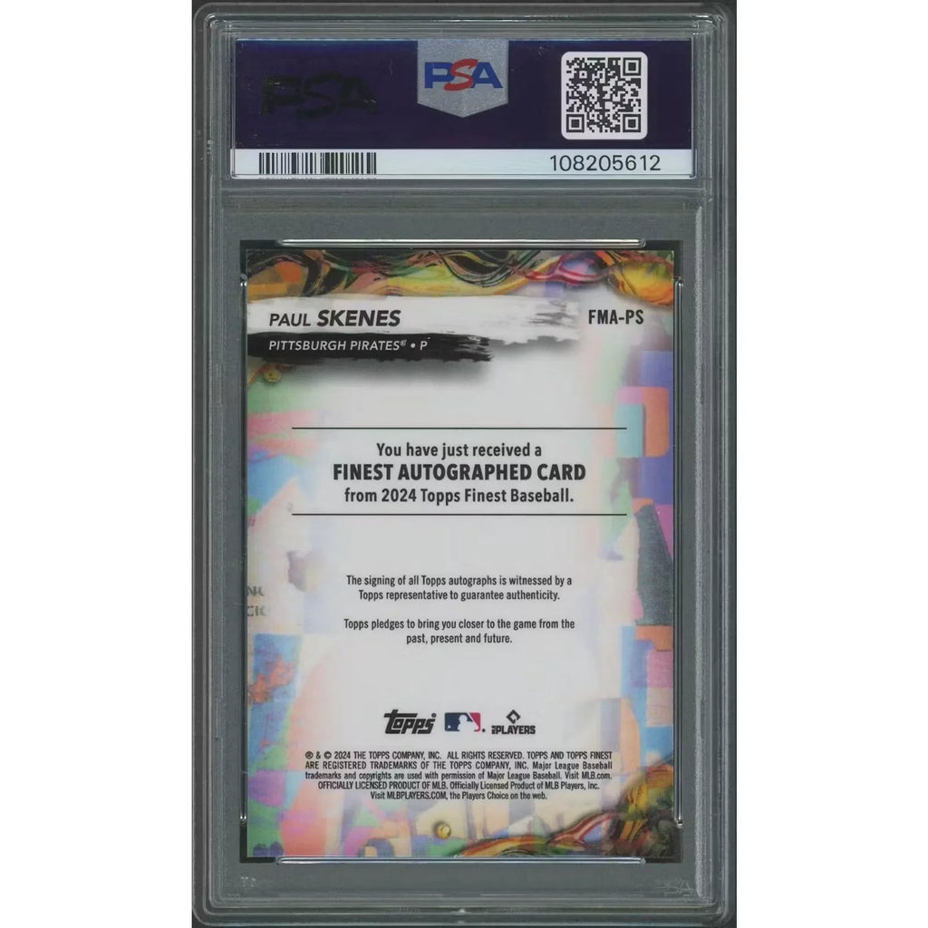 Paul Skenes Signed 2024 Topps Finest Rookie Card | PSA 10 Gem Mint #56/99