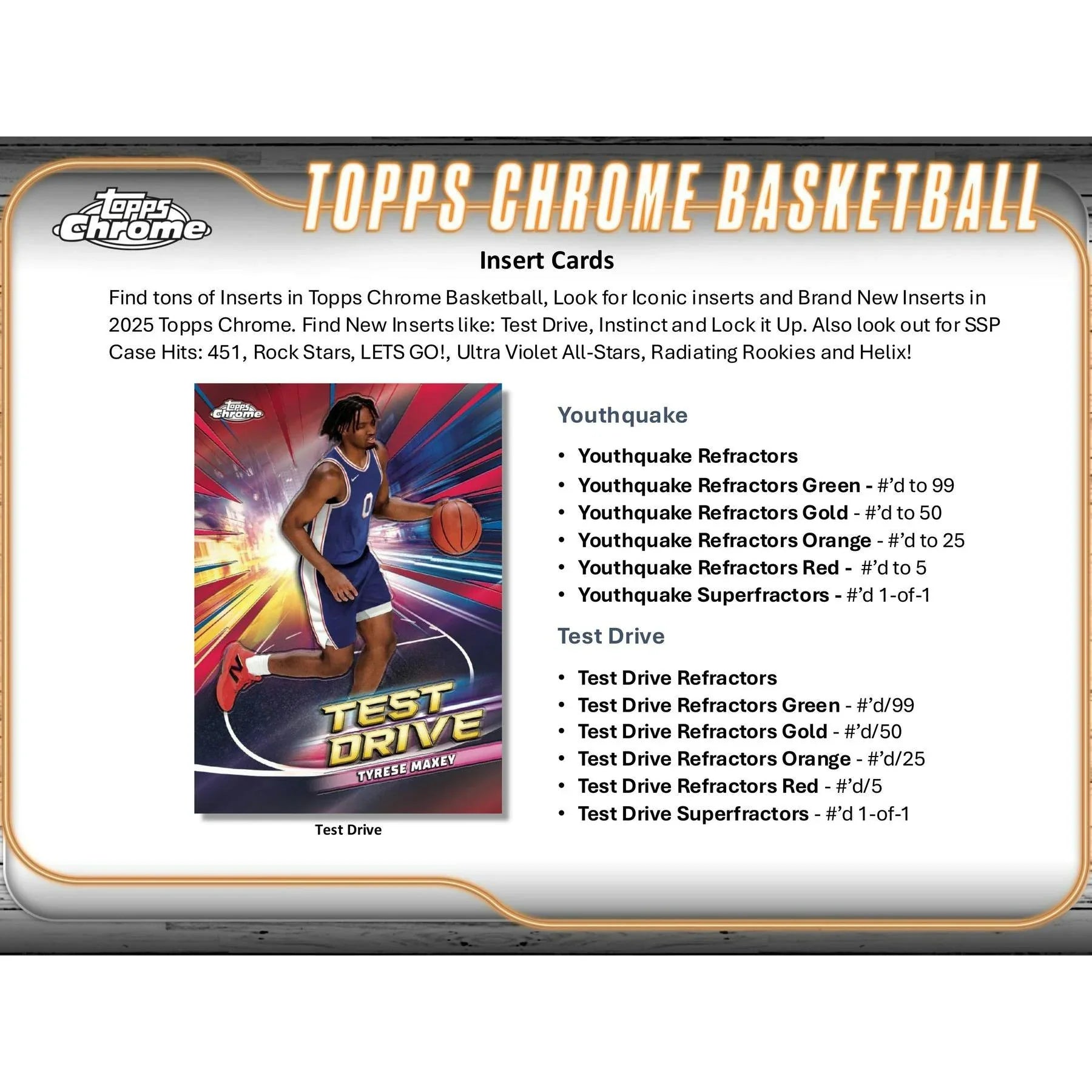 2024-25 Topps Chrome Basketball Hobby Box (Ships Sealed Only) - D
