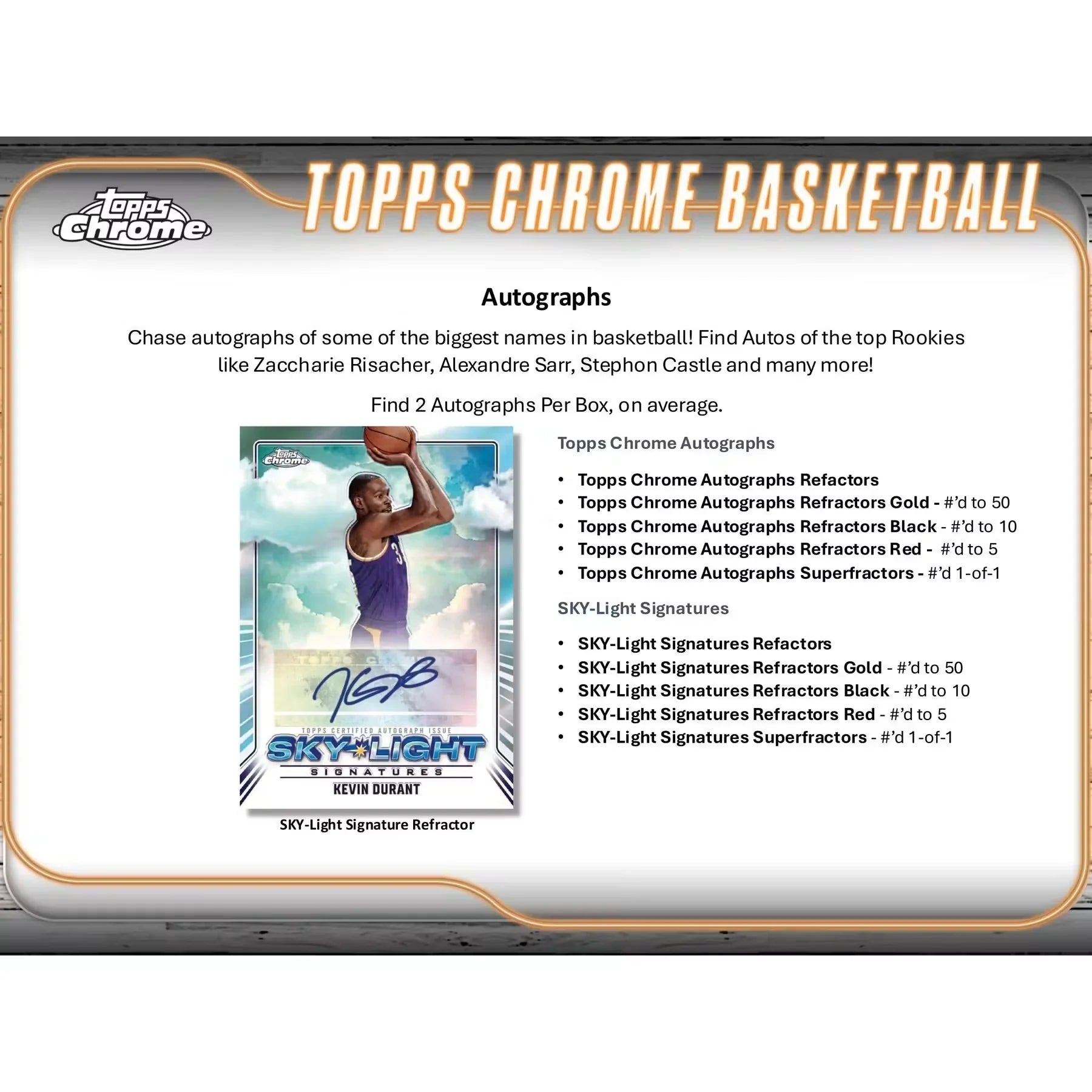 2024-25 Topps Chrome Basketball Hobby Box (Ships Sealed Only) - D