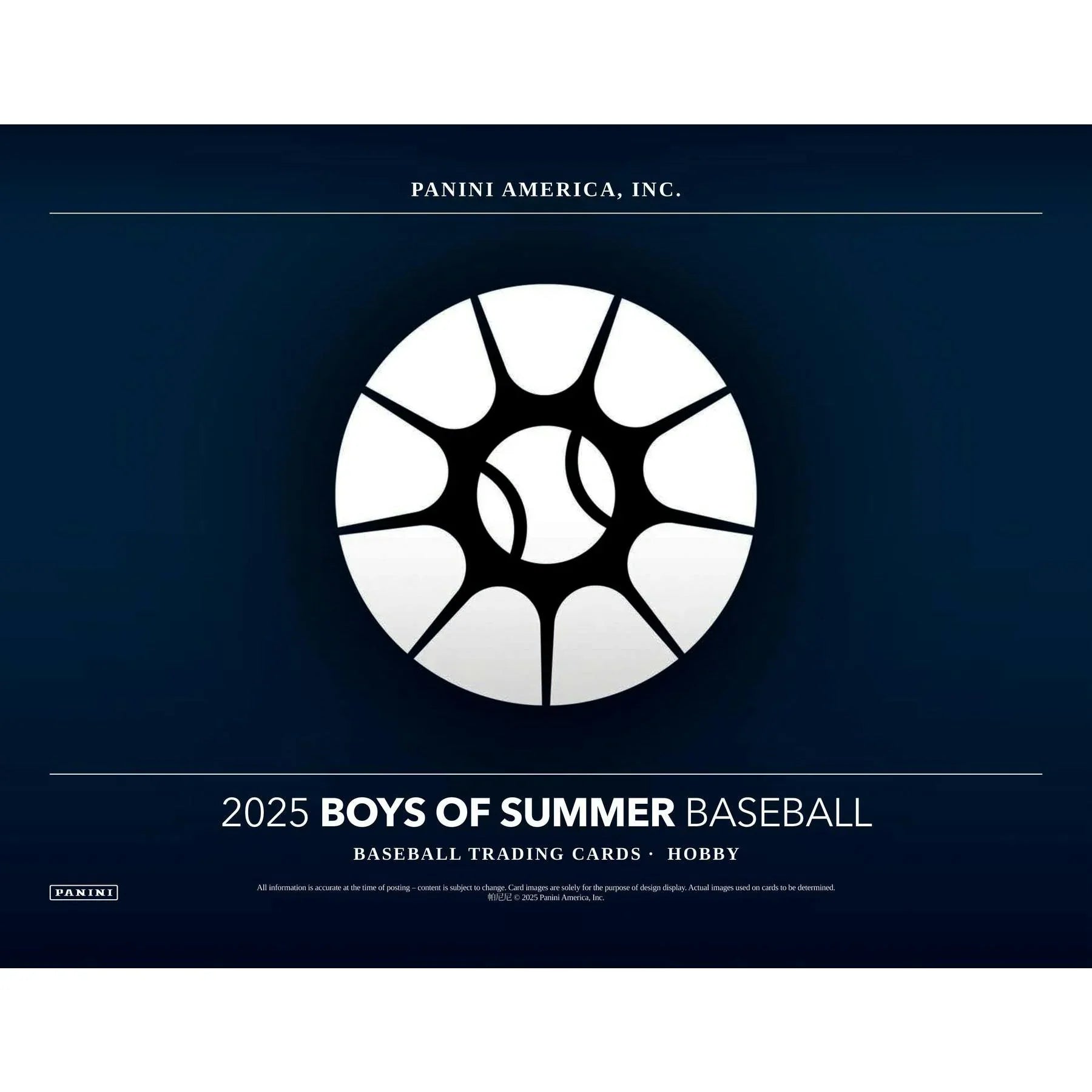 2025 Panini Boys of Summer Baseball Hobby Box (Ships Sealed Only) - D