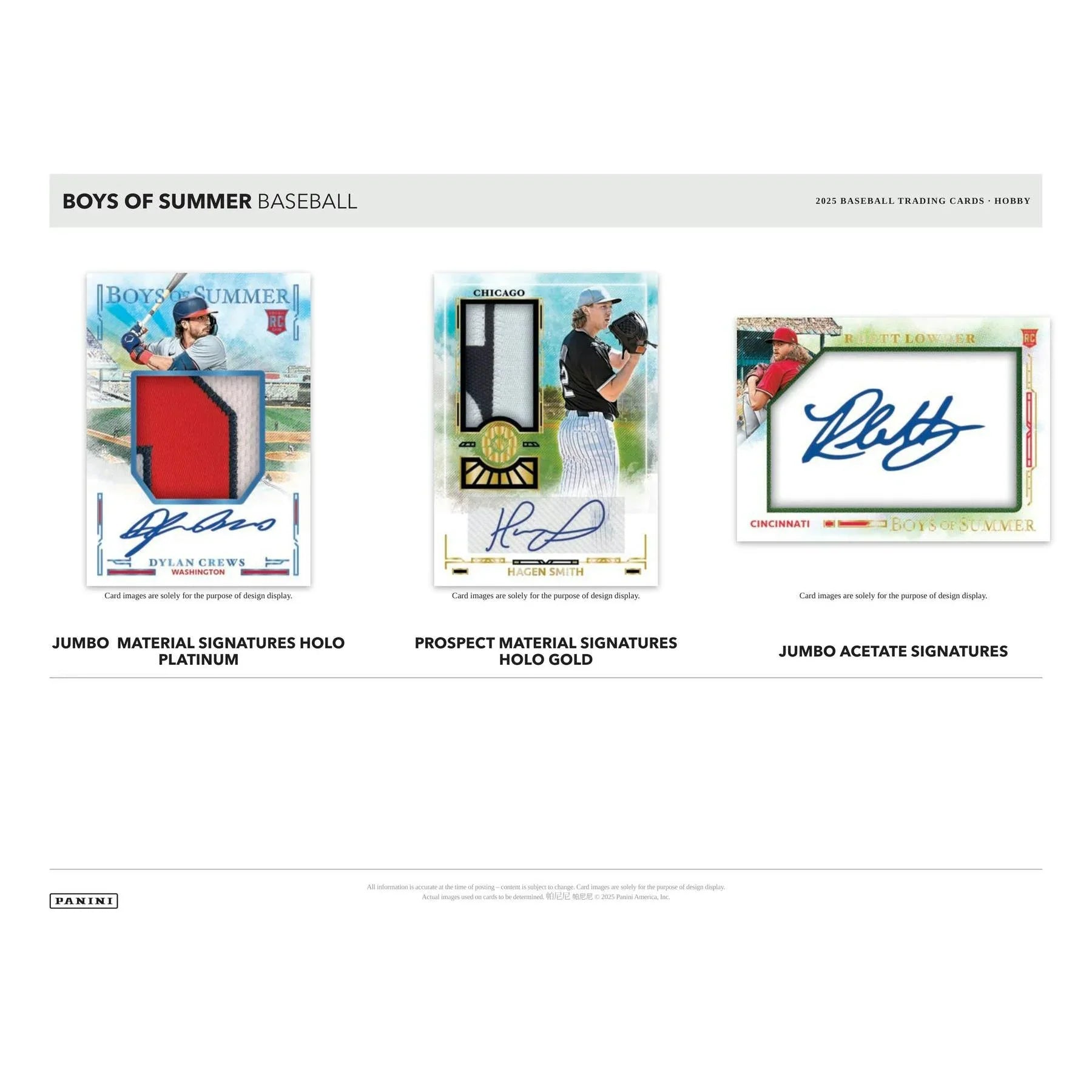 2025 Panini Boys of Summer Baseball Hobby Box (Ships Sealed Only) - D