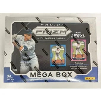 2021 Panini Prizm Baseball Mega 52 Card Box Carolina Blue and Pink Prizms (Ships Sealed Only)