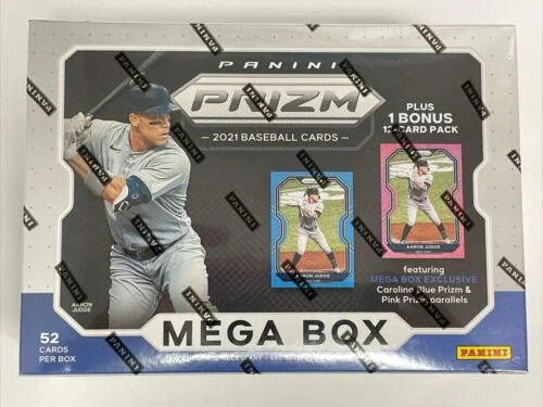 2021 Panini Prizm Baseball Mega 52 Card Box Carolina Blue and Pink Prizms (Ships Sealed Only)