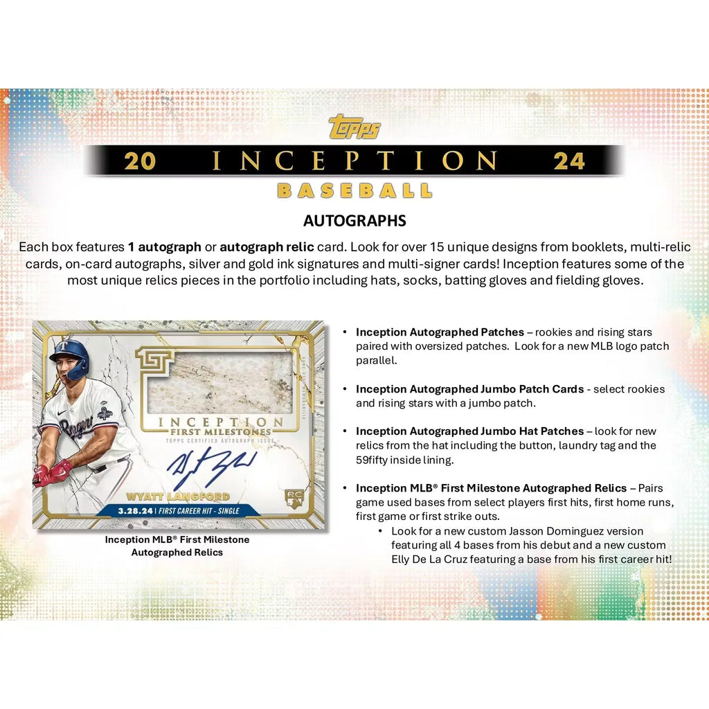 2024 Topps Inception Baseball Hobby Box (Ships Sealed Only)
