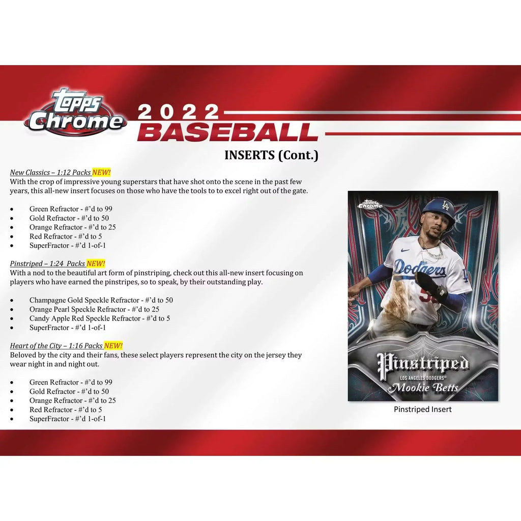 2022 Topps Chrome Baseball Hobby Jumbo 8 Box Case (Ships Sealed Only)