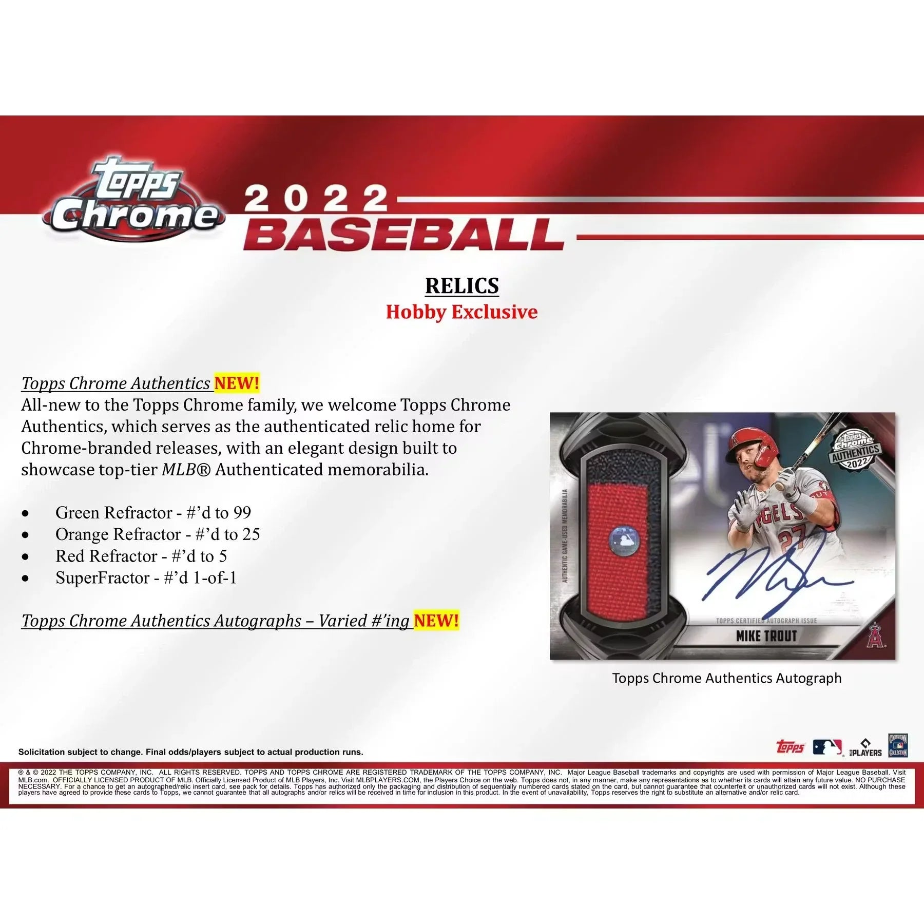 2022 Topps Chrome Baseball Hobby Jumbo 8 Box Case (Ships Sealed Only)