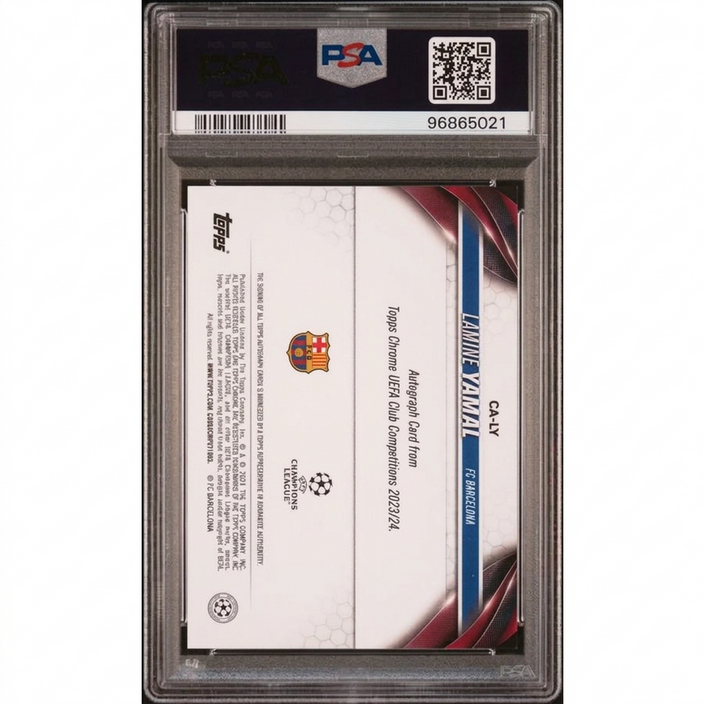 Lamine Yamal 2023-24 Topps Chrome Aqua Rookie Auto | PSA 9