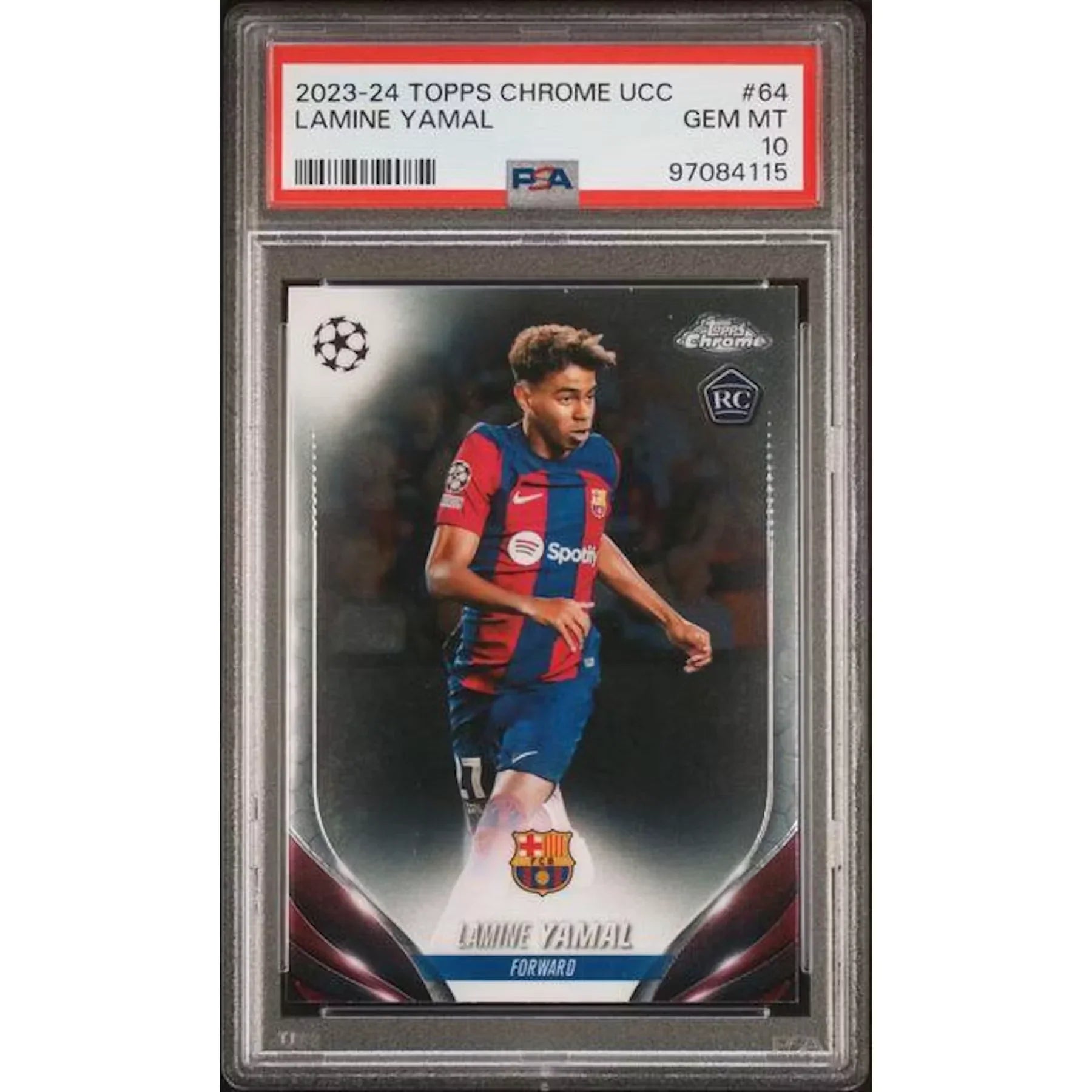 Lamine Yamal 2023-24 Topps Chrome UCC #64 | PSA 10