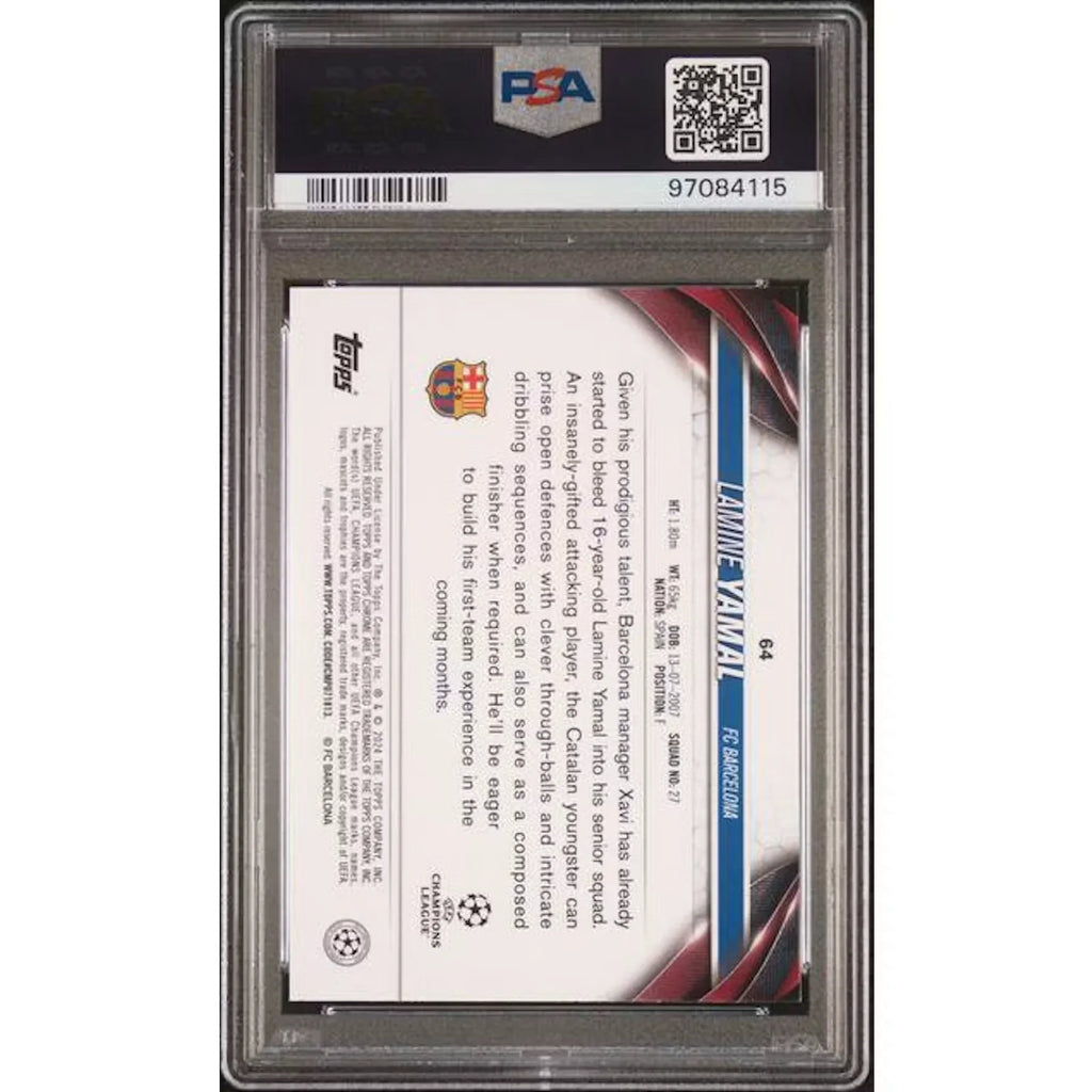 Lamine Yamal 2023-24 Topps Chrome UCC #64 | PSA 10