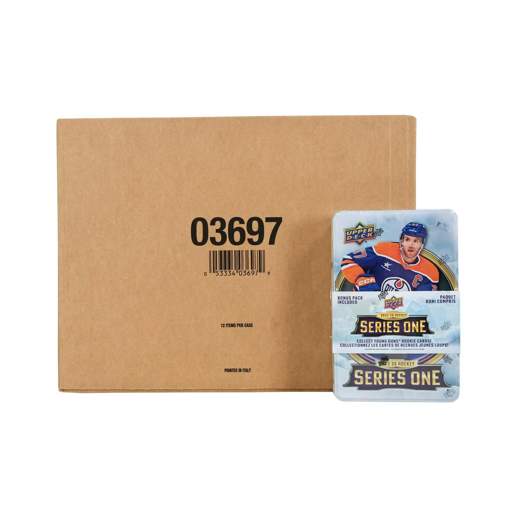 2025 26 Upper Deck Series 1 Hockey Tin Box Case 12 Ct (Ships Sealed Only) - D1