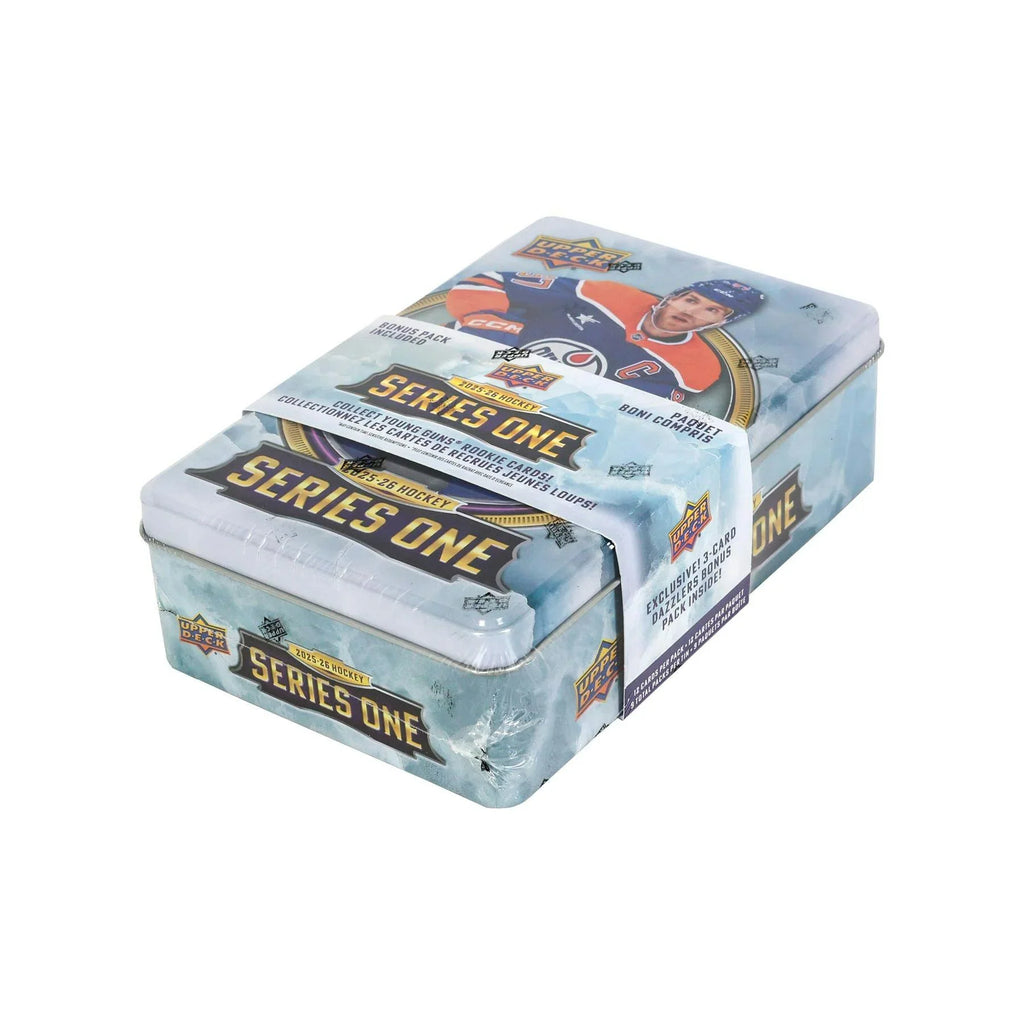 2025 26 Upper Deck Series 1 Hockey Tin Box Case 12 Ct (Ships Sealed Only) - D1