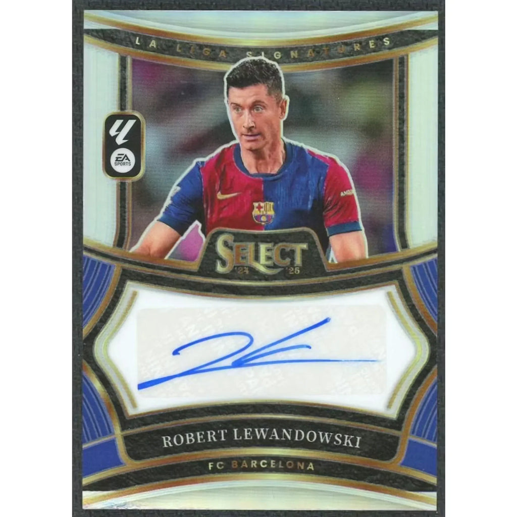 Robert Lewandowski Signed 2024-25 Select La Liga Card | Refractor Auto