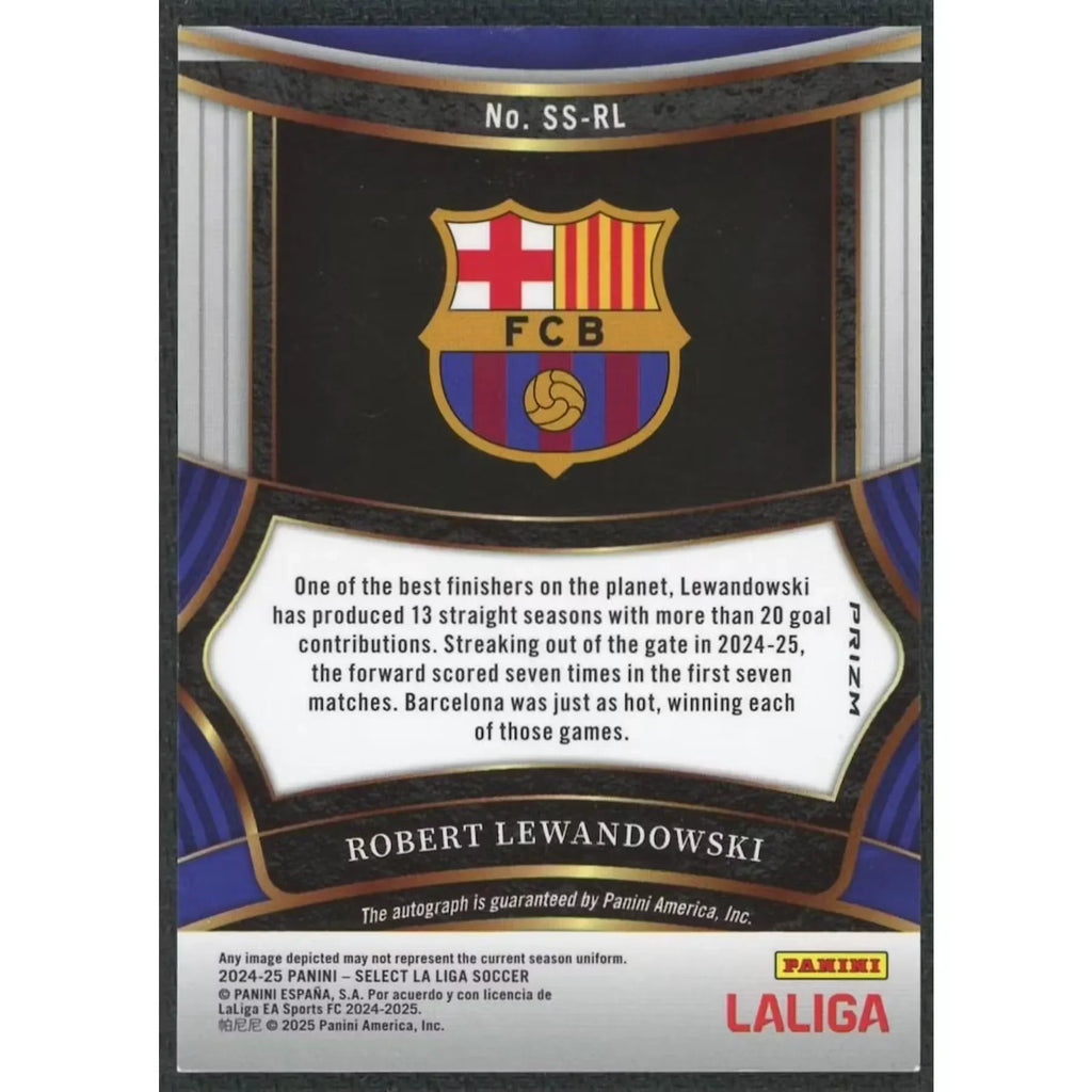 Robert Lewandowski Signed 2024-25 Select La Liga Card | Refractor Auto