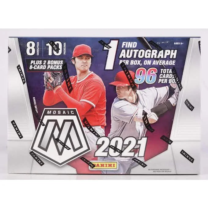 2021 Panini Mosaic Baseball 96 Card Mega Box Reactive Yellow Parallels (Ships Sealed Only)