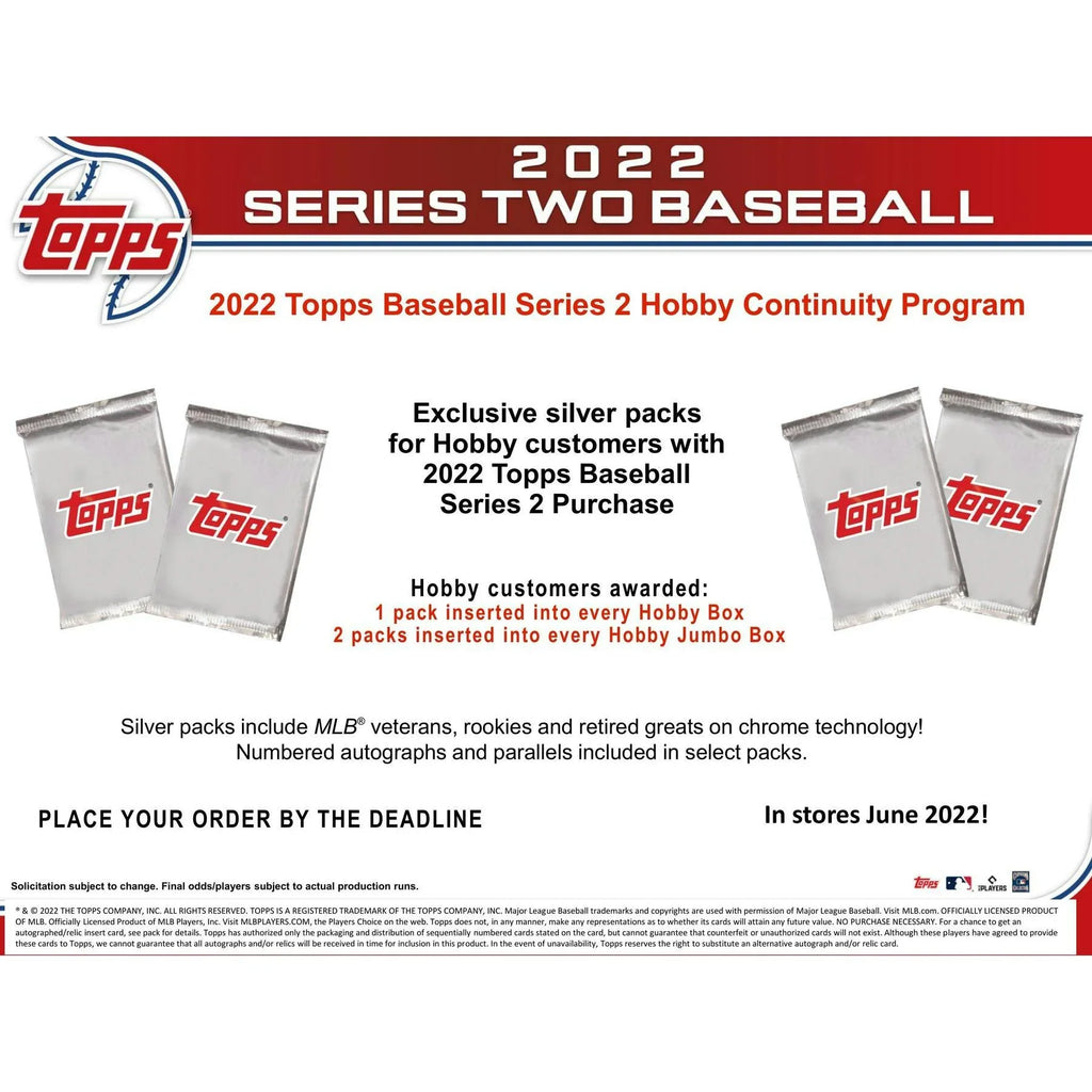 Topps Series 2 Baseball Hobby Box 2022 (Ships Sealed Only)