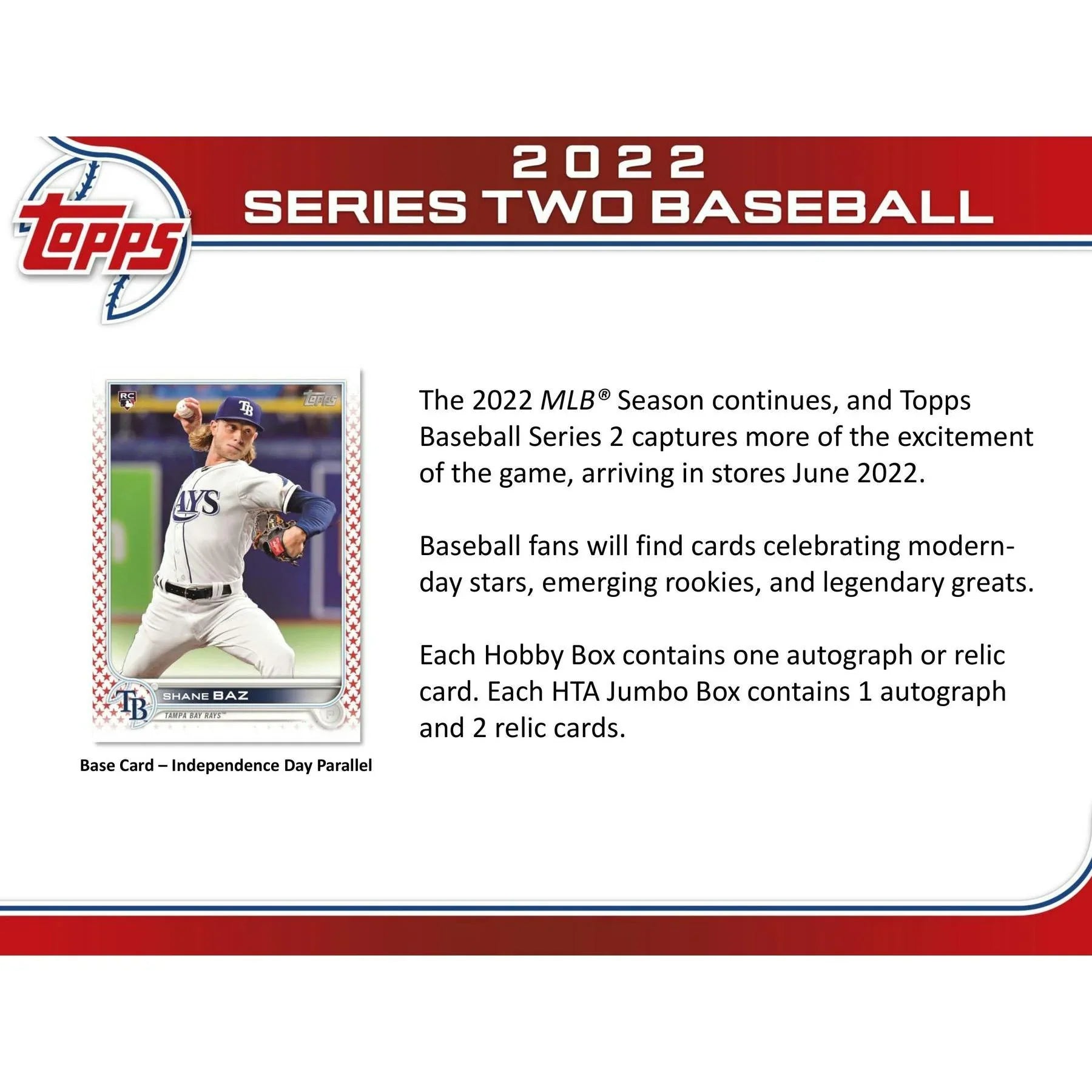 Topps Series 2 Baseball Hobby Box 2022 (Ships Sealed Only)