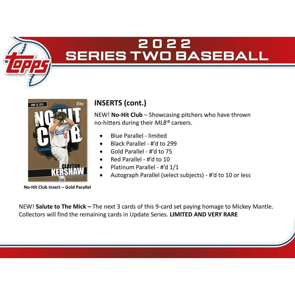 Topps Series 2 Baseball Hobby Box 2022 (Ships Sealed Only)