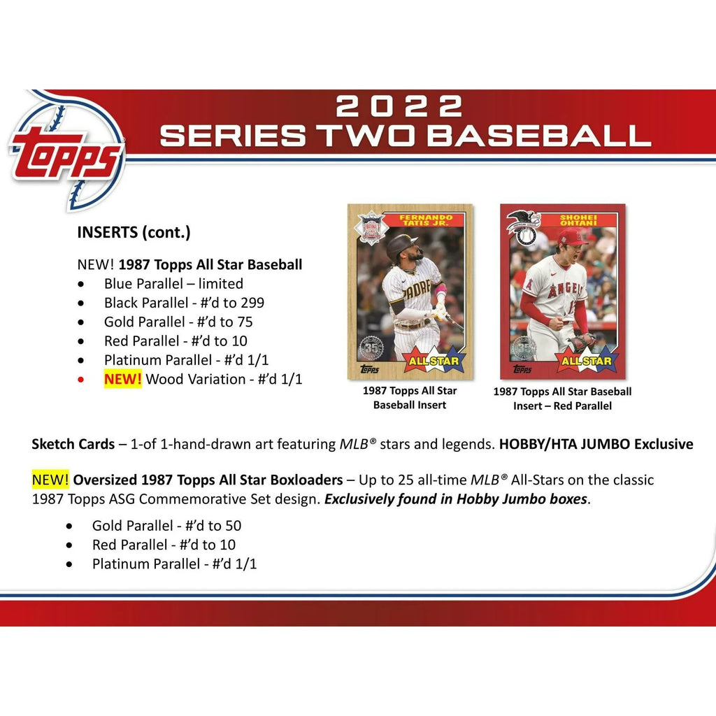 Topps Series 2 Baseball Hobby Box 2022 (Ships Sealed Only)