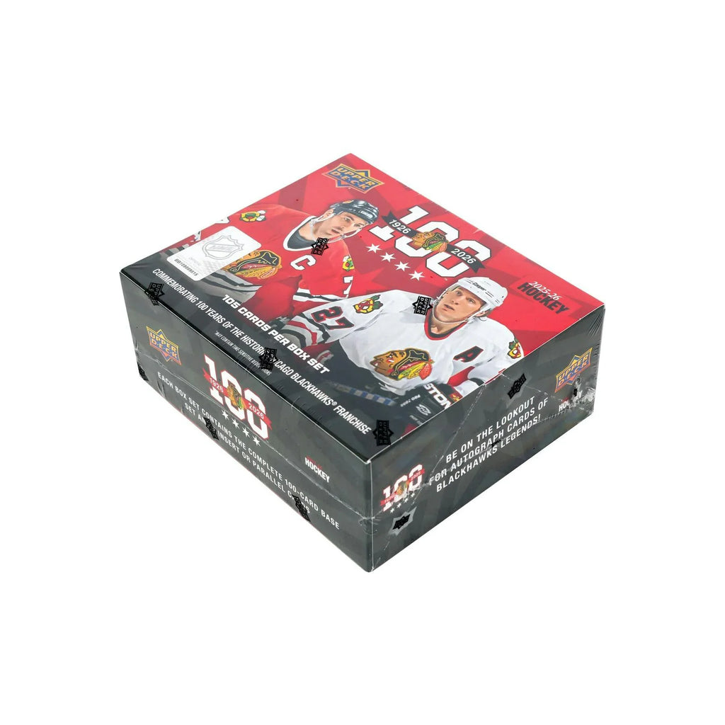 2025 26 Upper Deck Chicago Blackhawks Centennial Hockey Box 20 Set Case (Ships Sealed Only) - D1