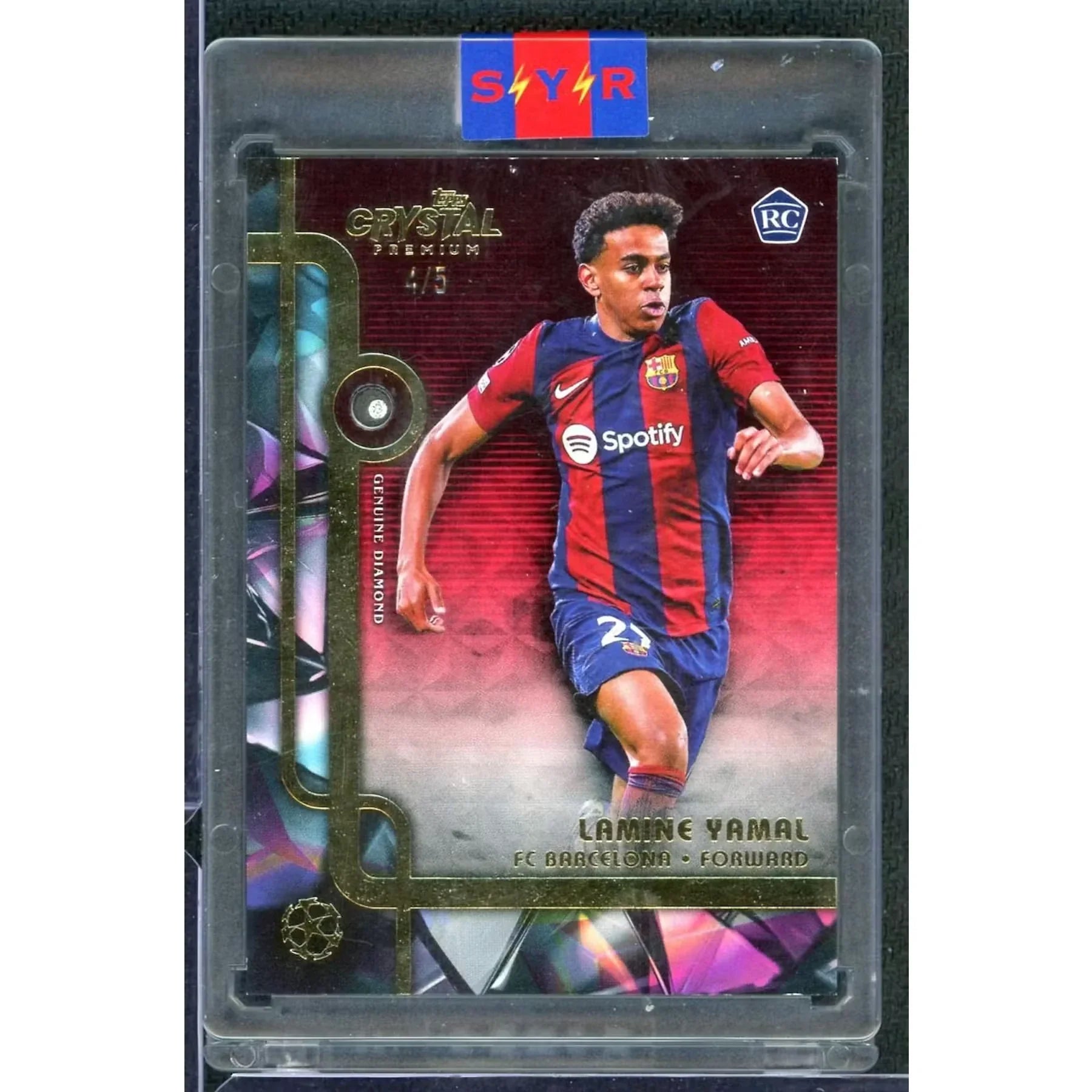 Lamine Yamal 2023-24 Topps Crystal Premium Rookie Diamond Relic |/5