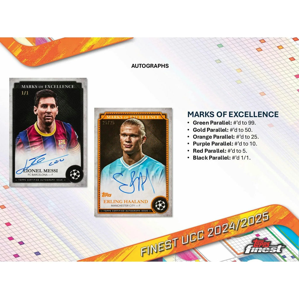 2024 25 Topps UEFA Club Competitions Finest Soccer Hobby Box (Ships Sealed Only)