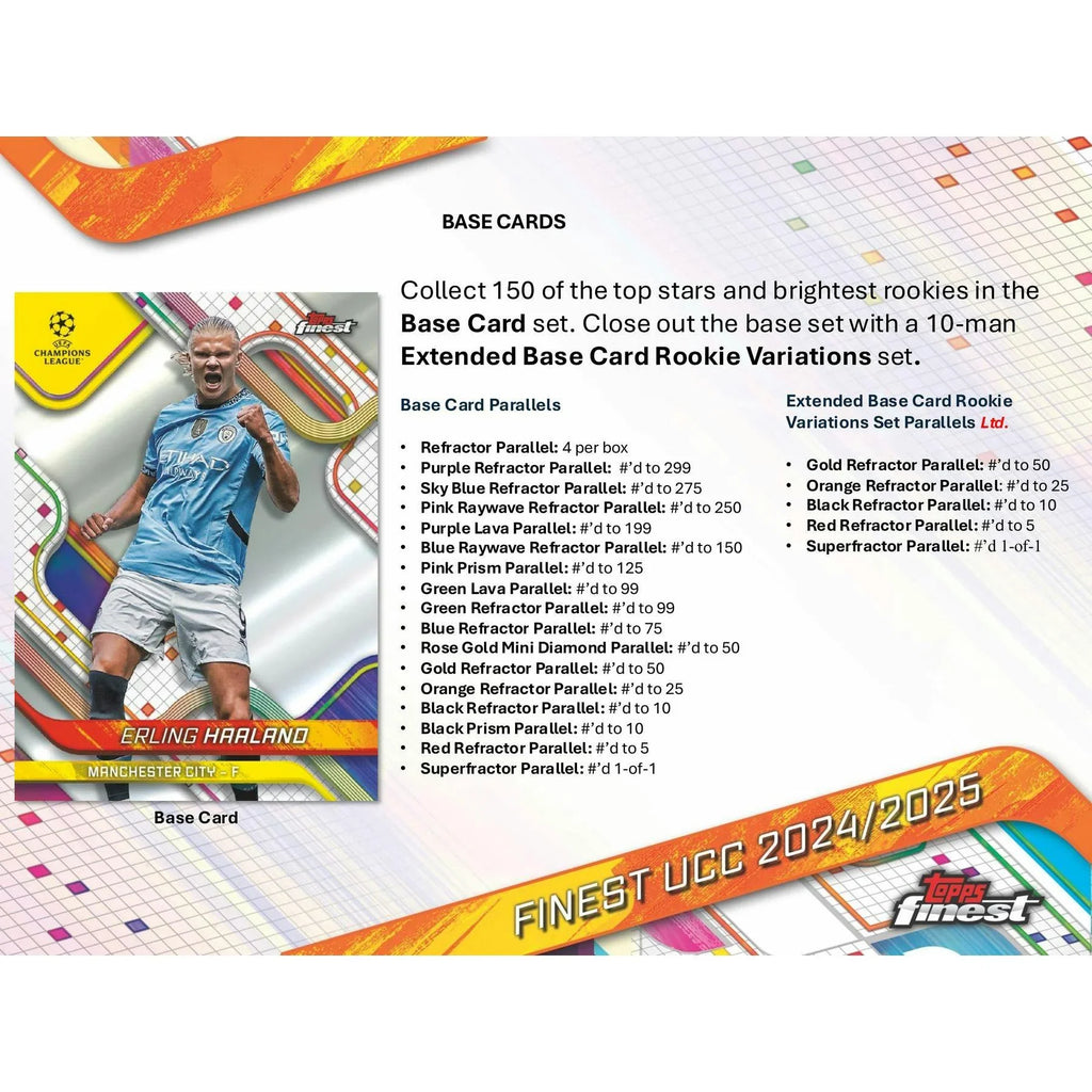 2024 25 Topps UEFA Club Competitions Finest Soccer Hobby Box (Ships Sealed Only)