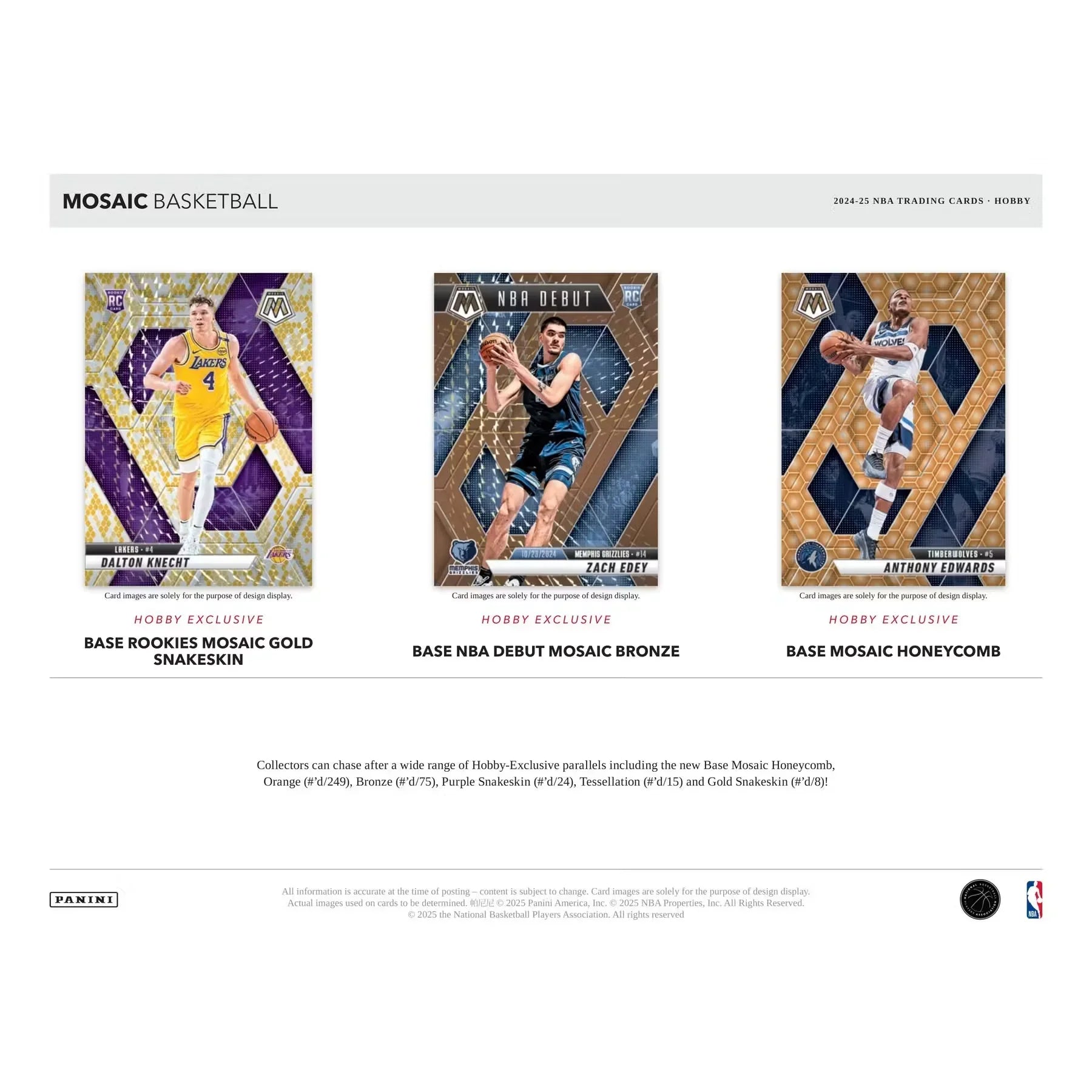 2024-25 Panini Mosaic Basketball Hobby 12-Box Case (Ships Sealed Only) - D