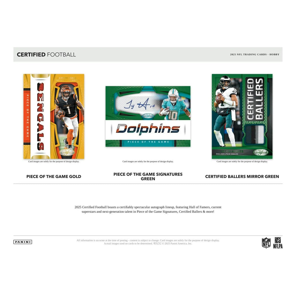 2025 Panini Certified Football Hobby Box (Ships Sealed Only) - D