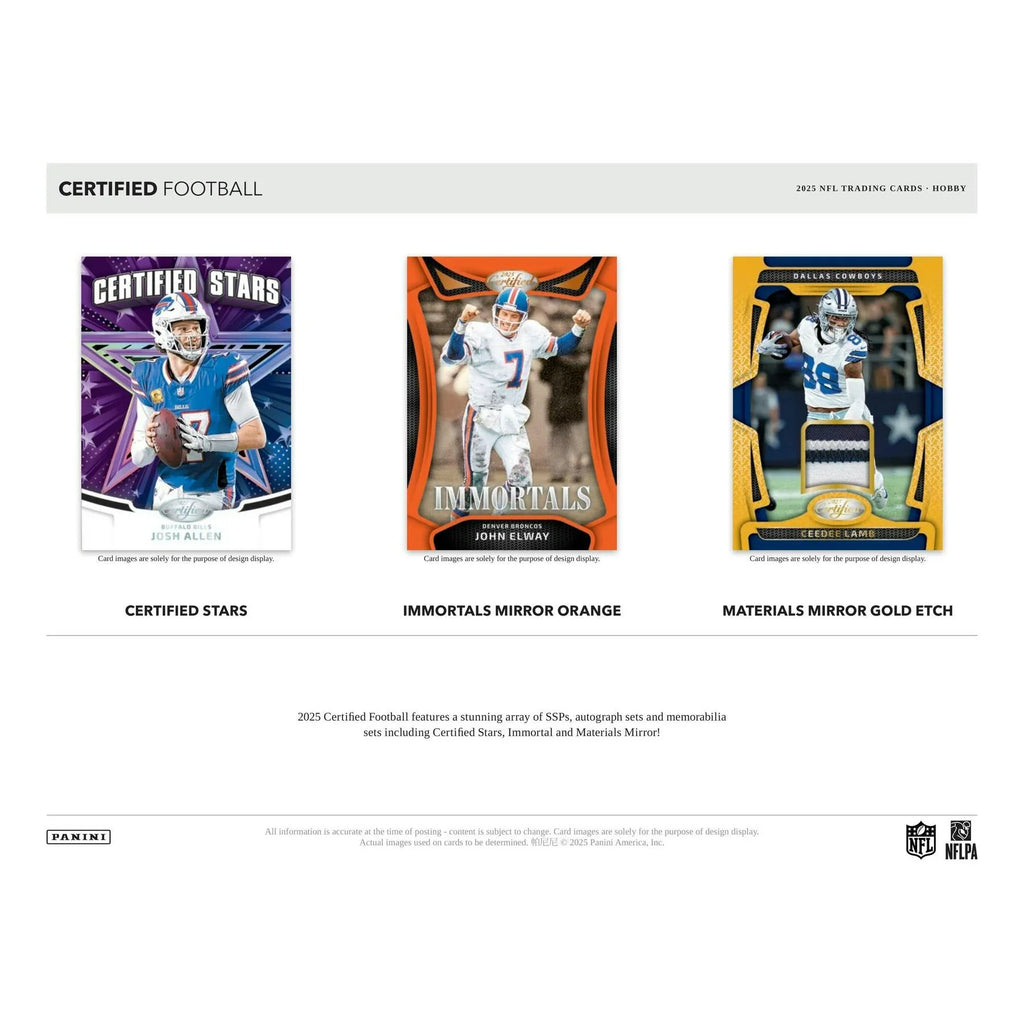 2025 Panini Certified Football Hobby Box (Ships Sealed Only) - D