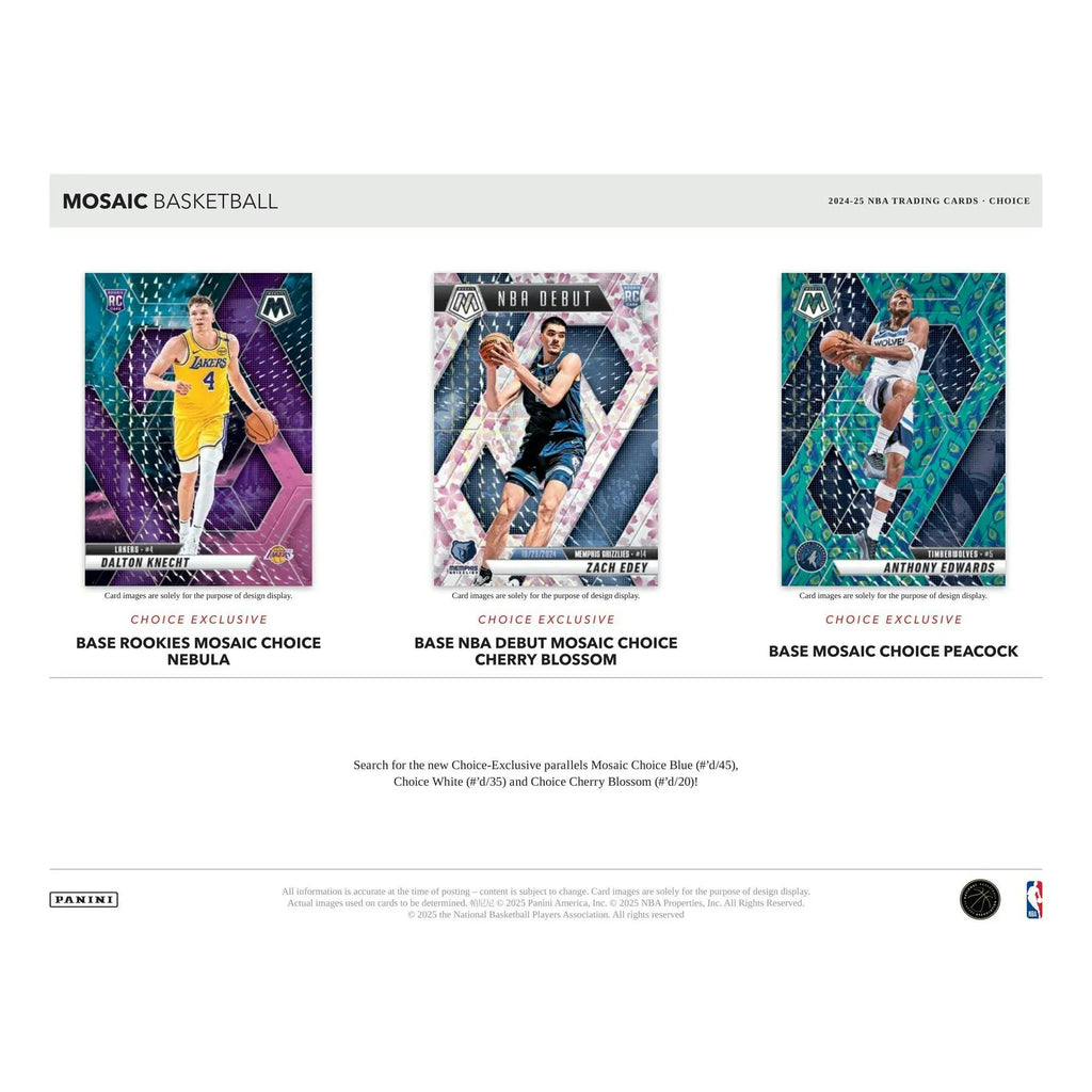 2024 25 Panini Mosaic Basketball Choice Box Hobby Release (Ships Sealed Only)