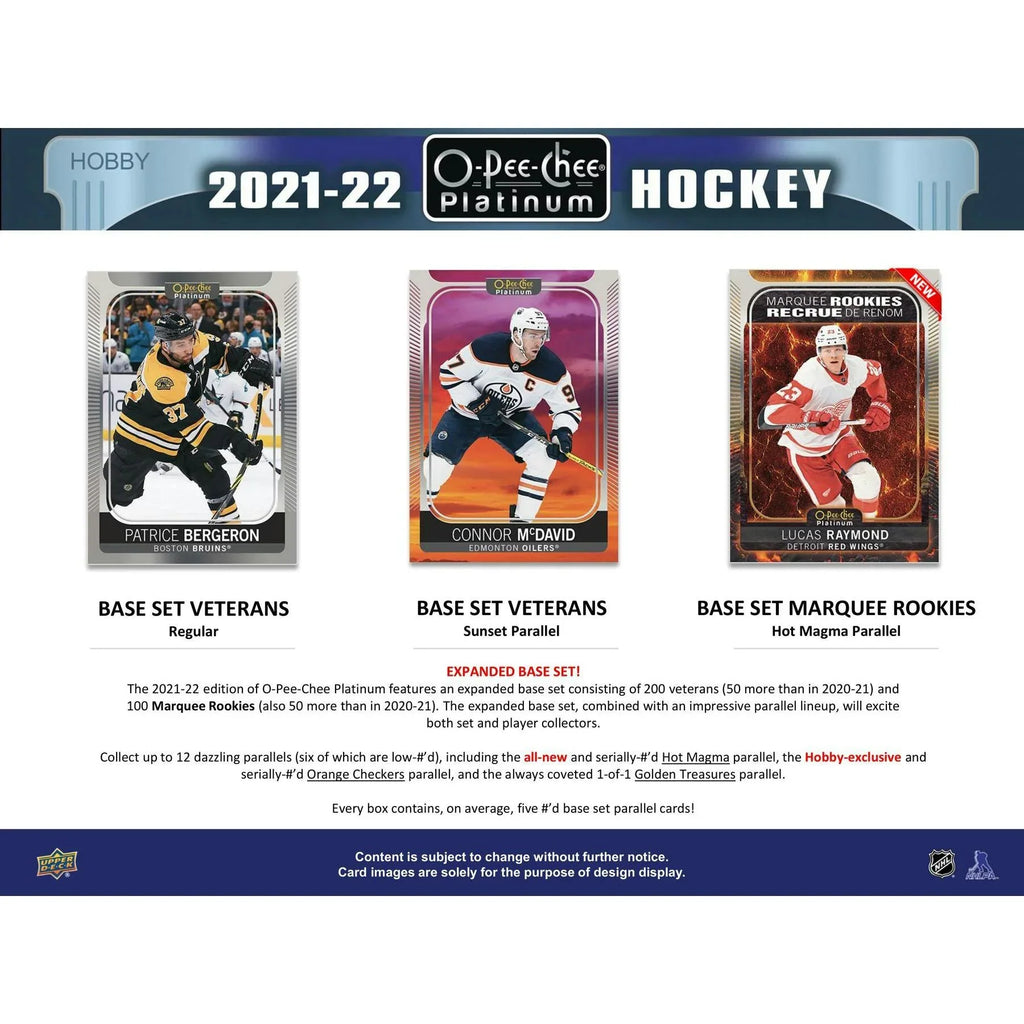 2021 22 Upper Deck O Pee Chee Platinum Hockey Hobby Box (Ships Sealed Only)