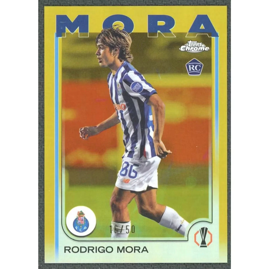 Rodrigo Mora 2024-25 Topps Chrome UEFA #137 Rookie Card | Gold/50