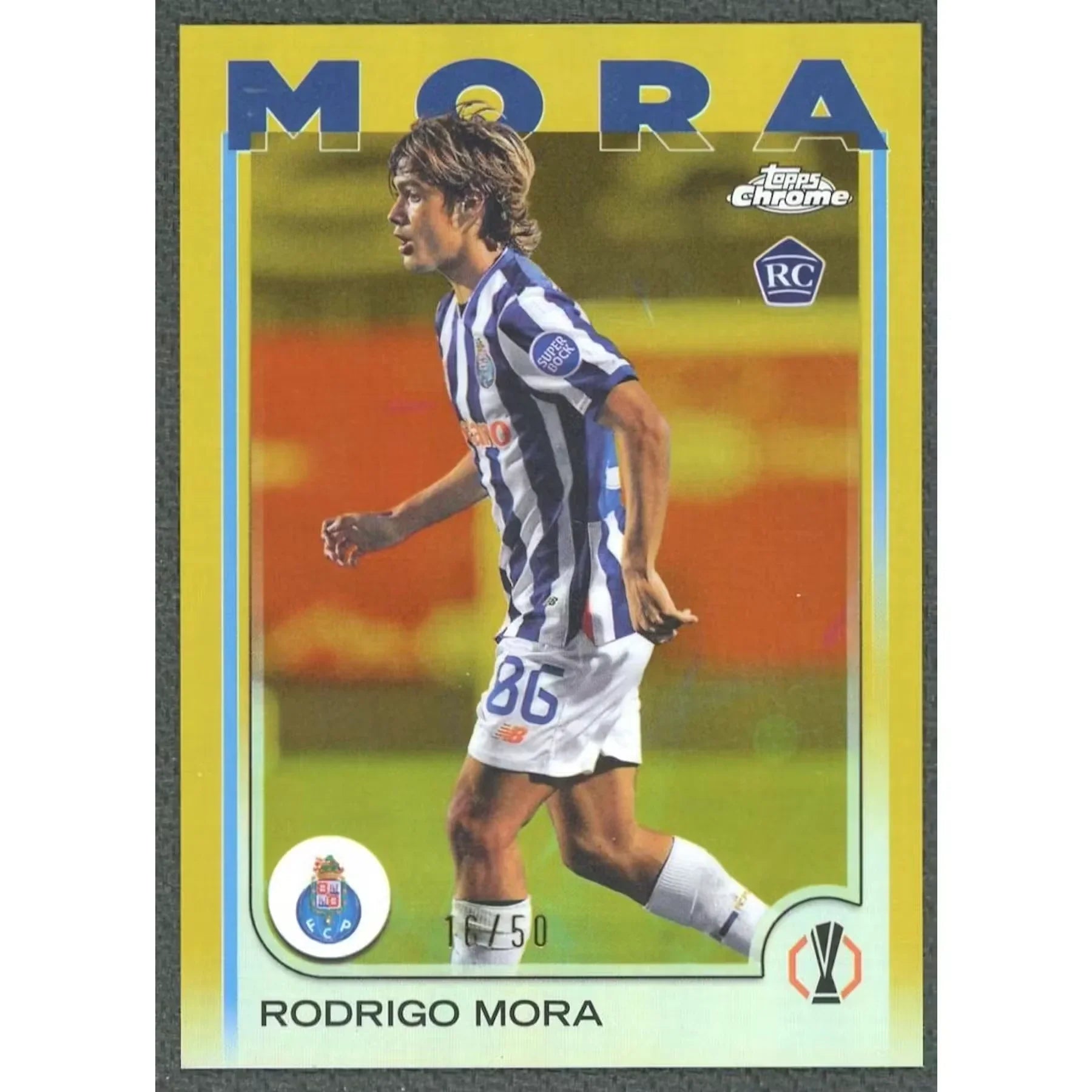 Rodrigo Mora 2024-25 Topps Chrome UEFA #137 Rookie Card | Gold/50