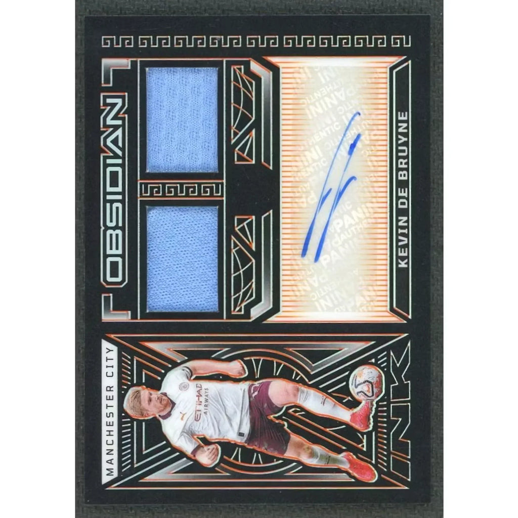 Kevin de Bruyne Signed 2023 Panini Obsidian Jersey Auto | Orange/25