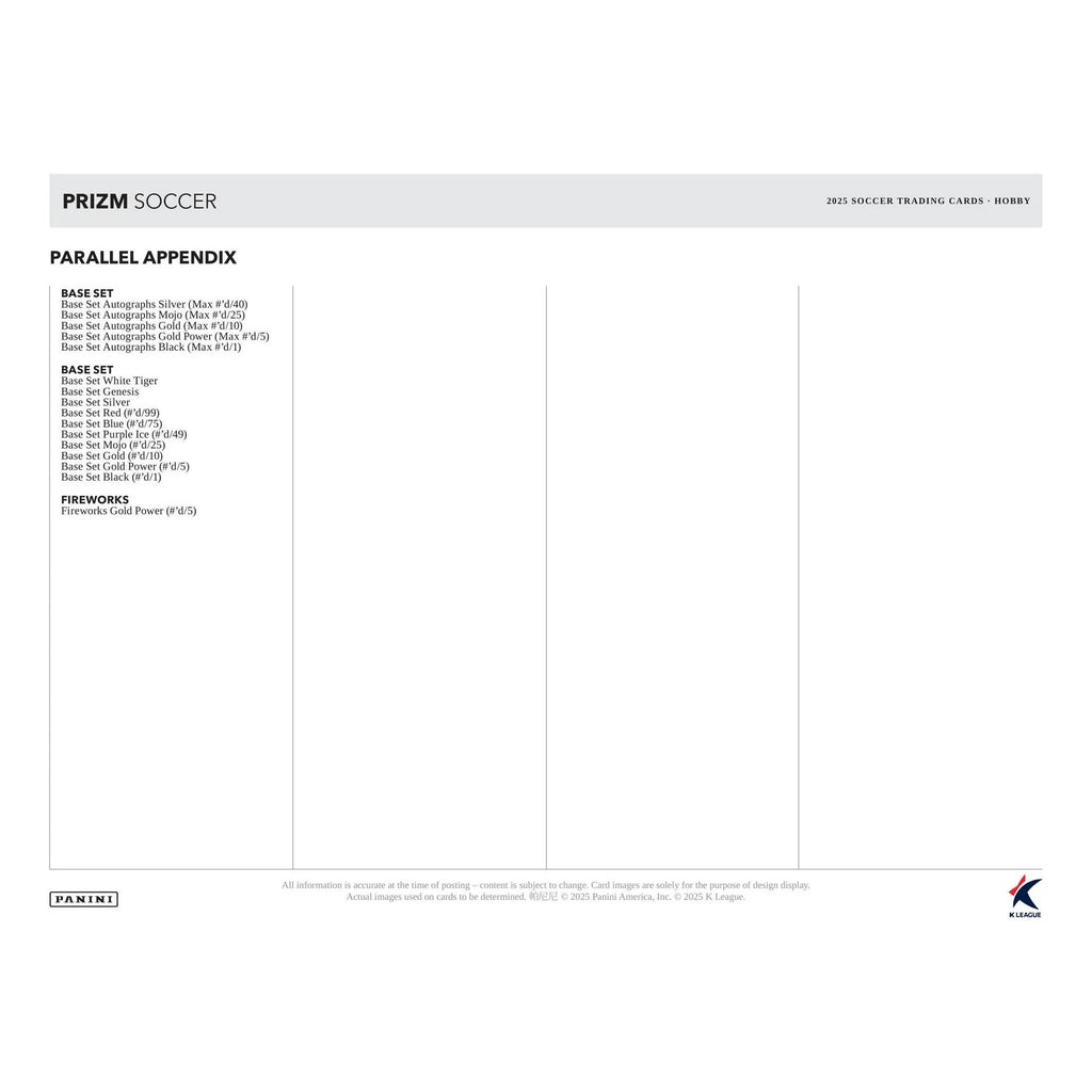 2025 Panini Prizm K League Soccer Hobby Box (Ships Sealed Only)