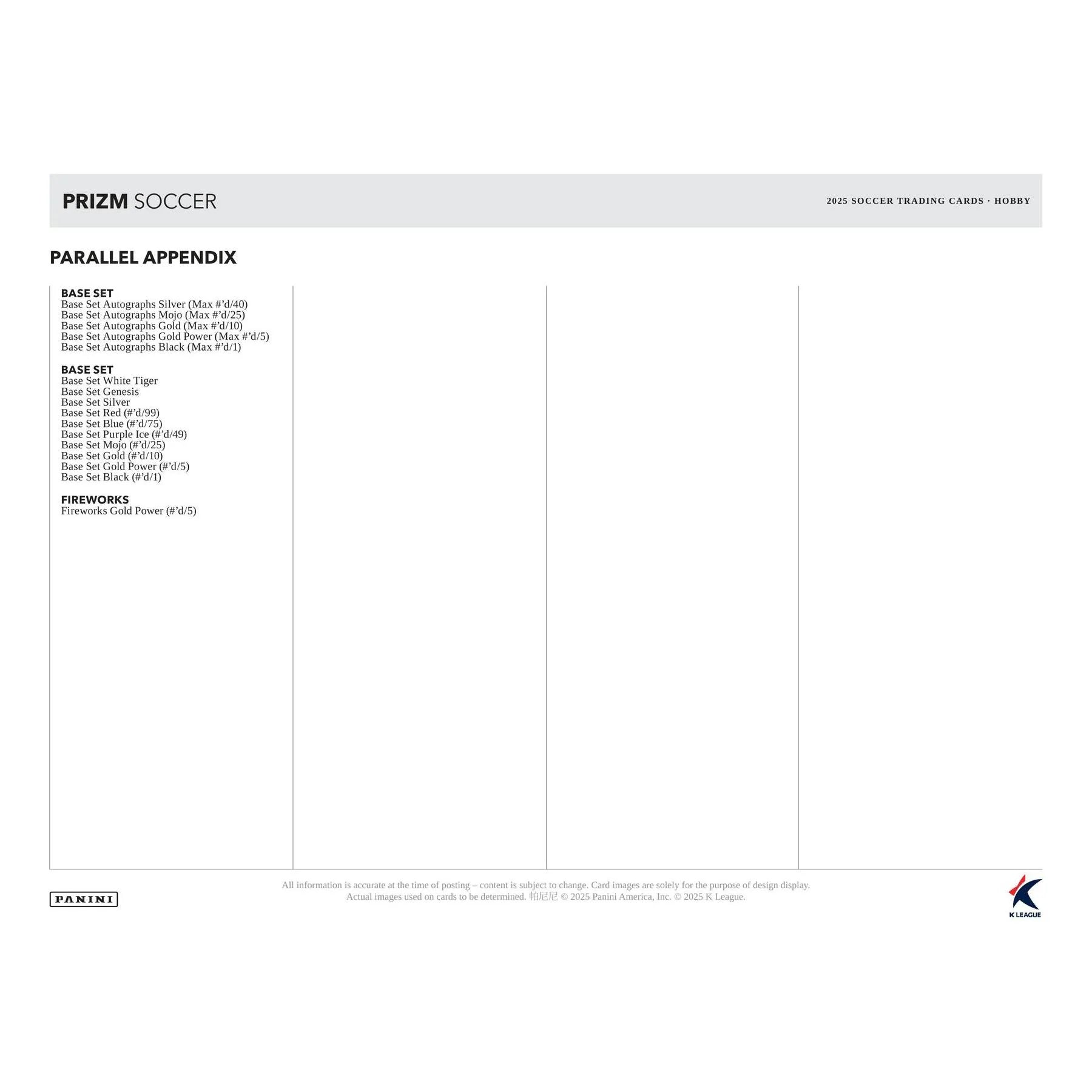 2025 Panini Prizm K League Soccer Hobby Box (Ships Sealed Only)