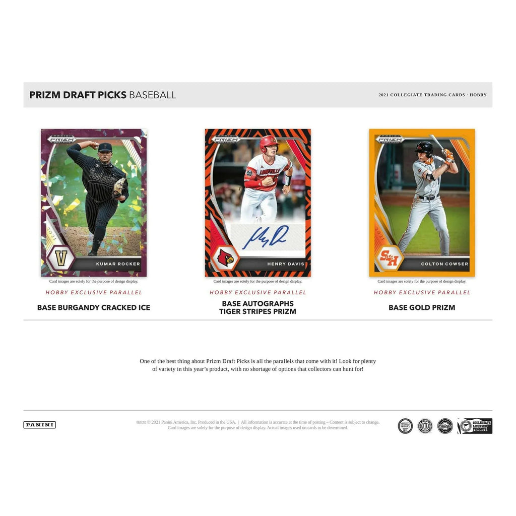 2021 Panini Prizm Draft Picks Baseball Hobby Box (Ships Sealed Only)