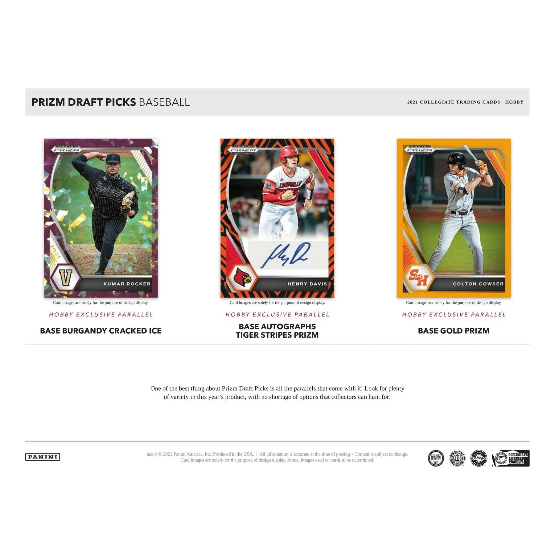 2021 Panini Prizm Draft Picks Baseball Hobby Box (Ships Sealed Only)