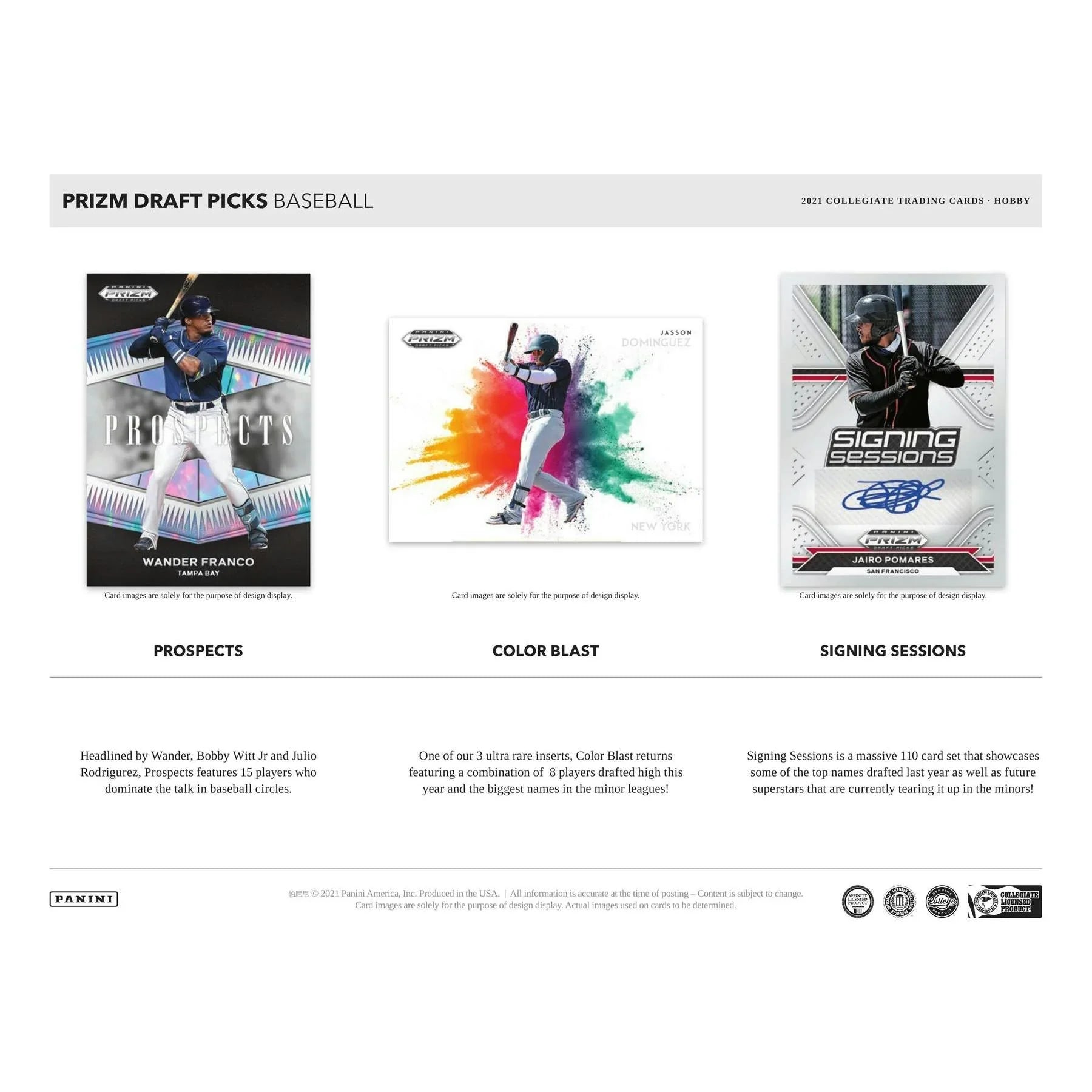 2021 Panini Prizm Draft Picks Baseball Hobby Box (Ships Sealed Only)