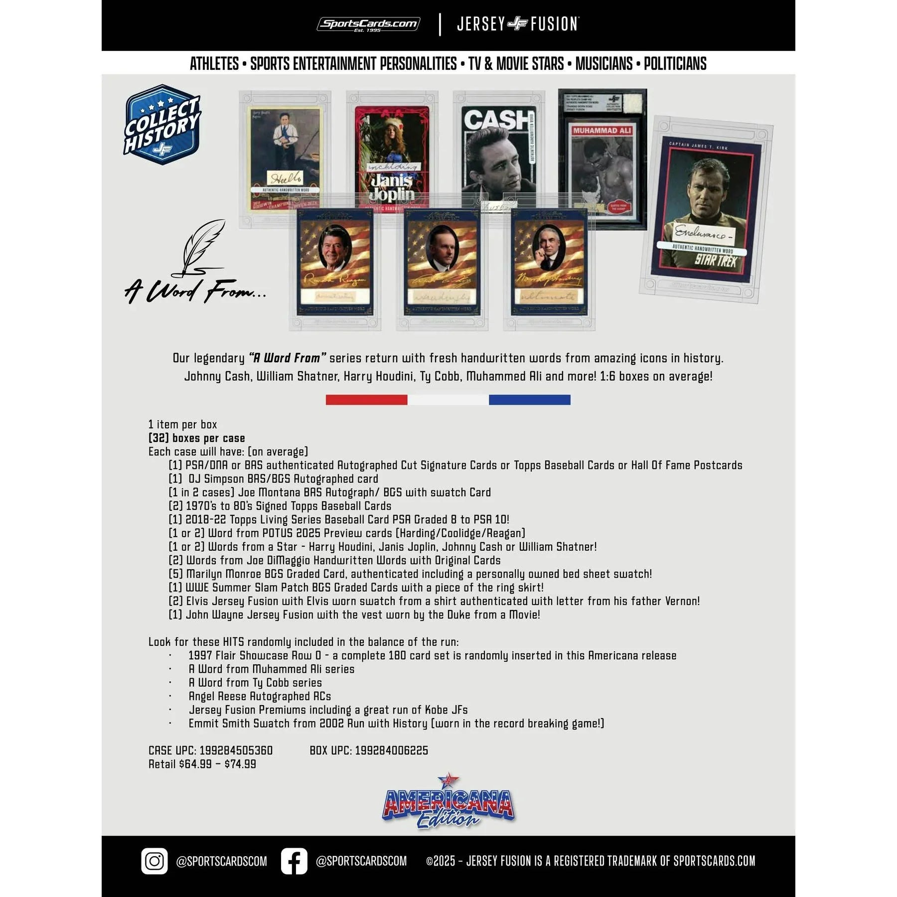 2025 Jersey Fusion Americana Edition Hobby Box New Release (Ships Sealed Only)